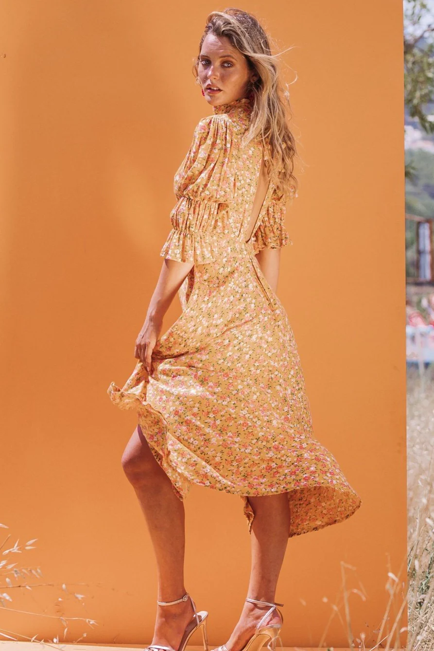 GEMI Collar Dress - Yellow - Image 5