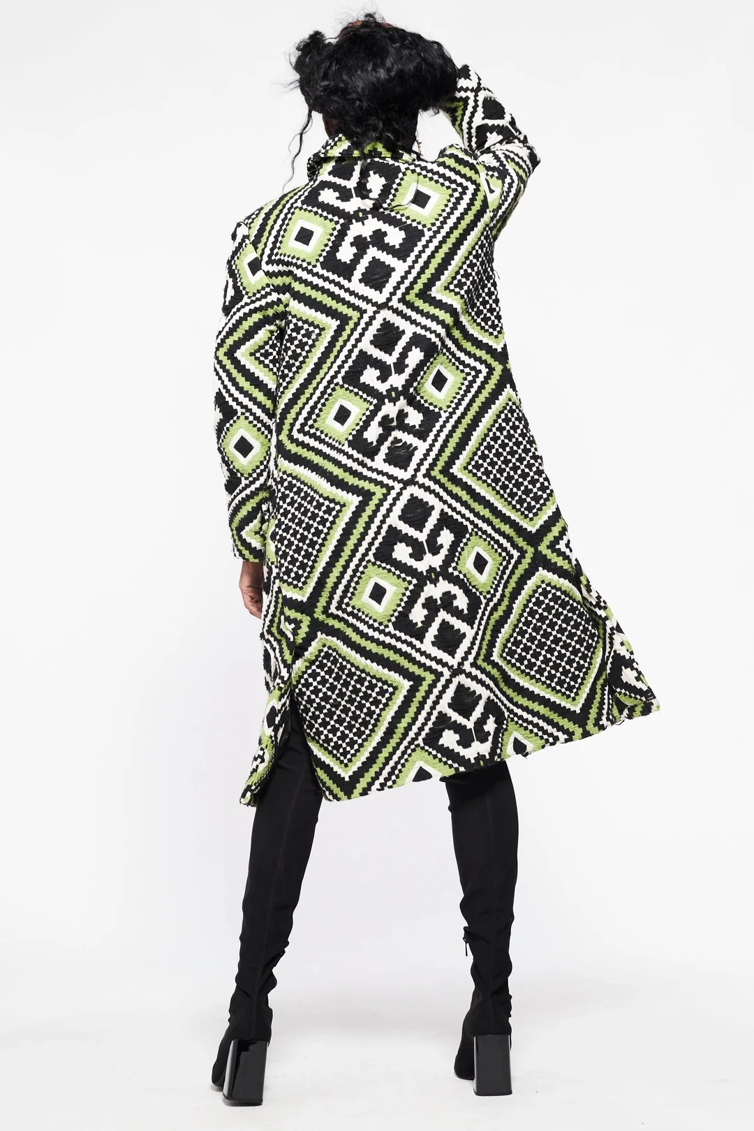 GREEN GEO Trench Jacket - Image 5