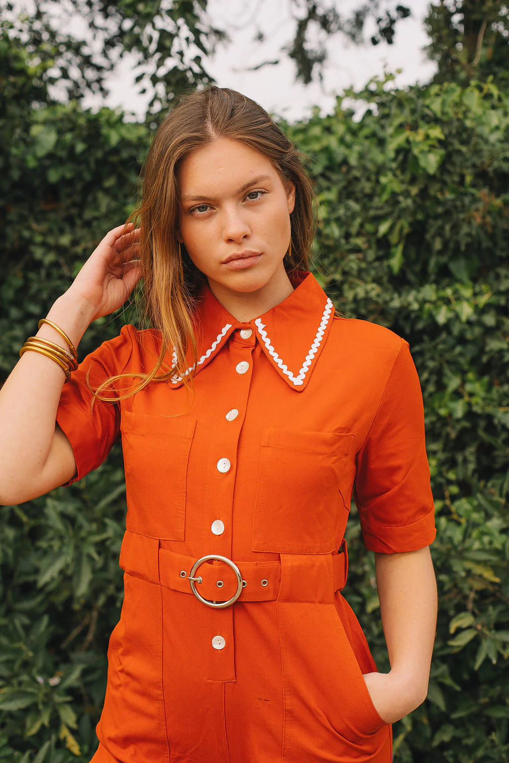 HEIDI Retro Jumpsuit - Burnt Orange - Image 5