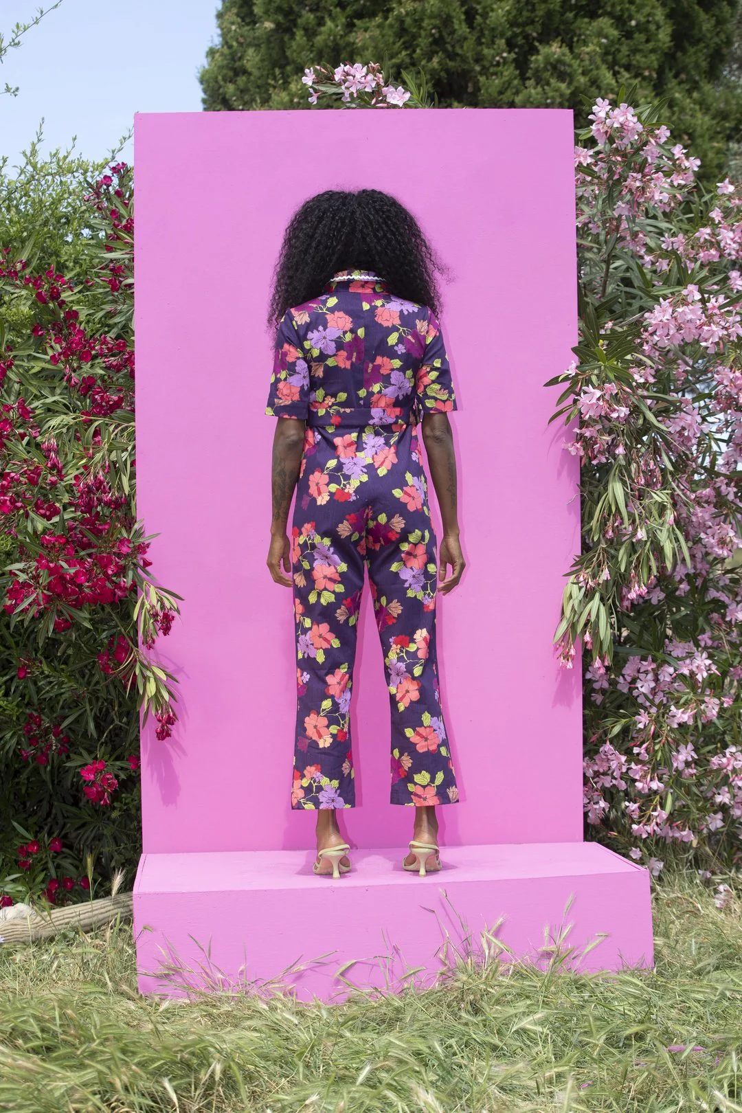 HEIDI Retro Jumpsuit - Purple Floral - Image 6