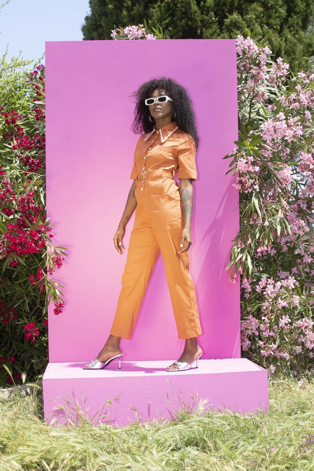 HEIDI Retro Jumpsuit - Tangerine - Image 4