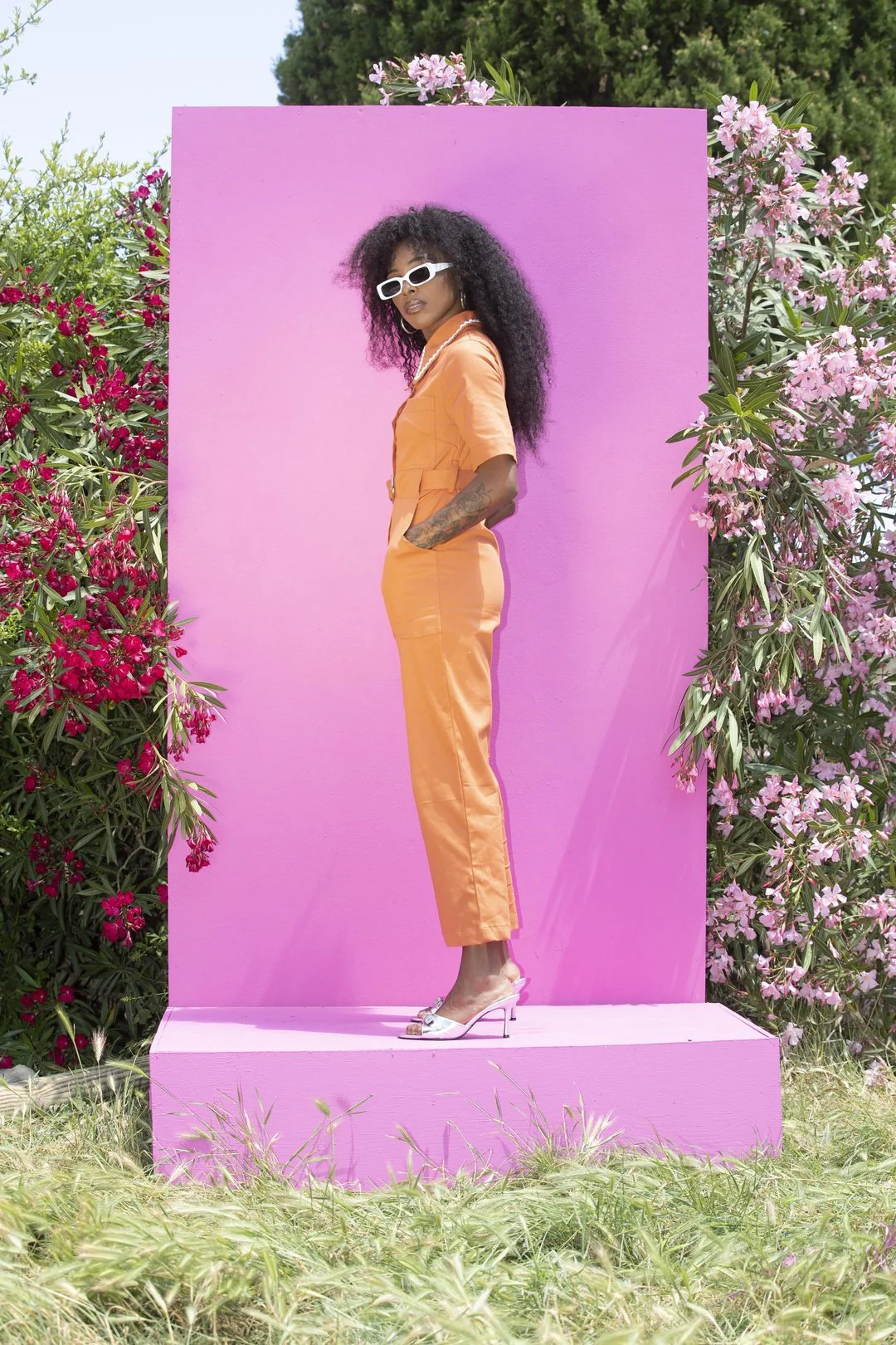 HEIDI Retro Jumpsuit - Tangerine - Image 5