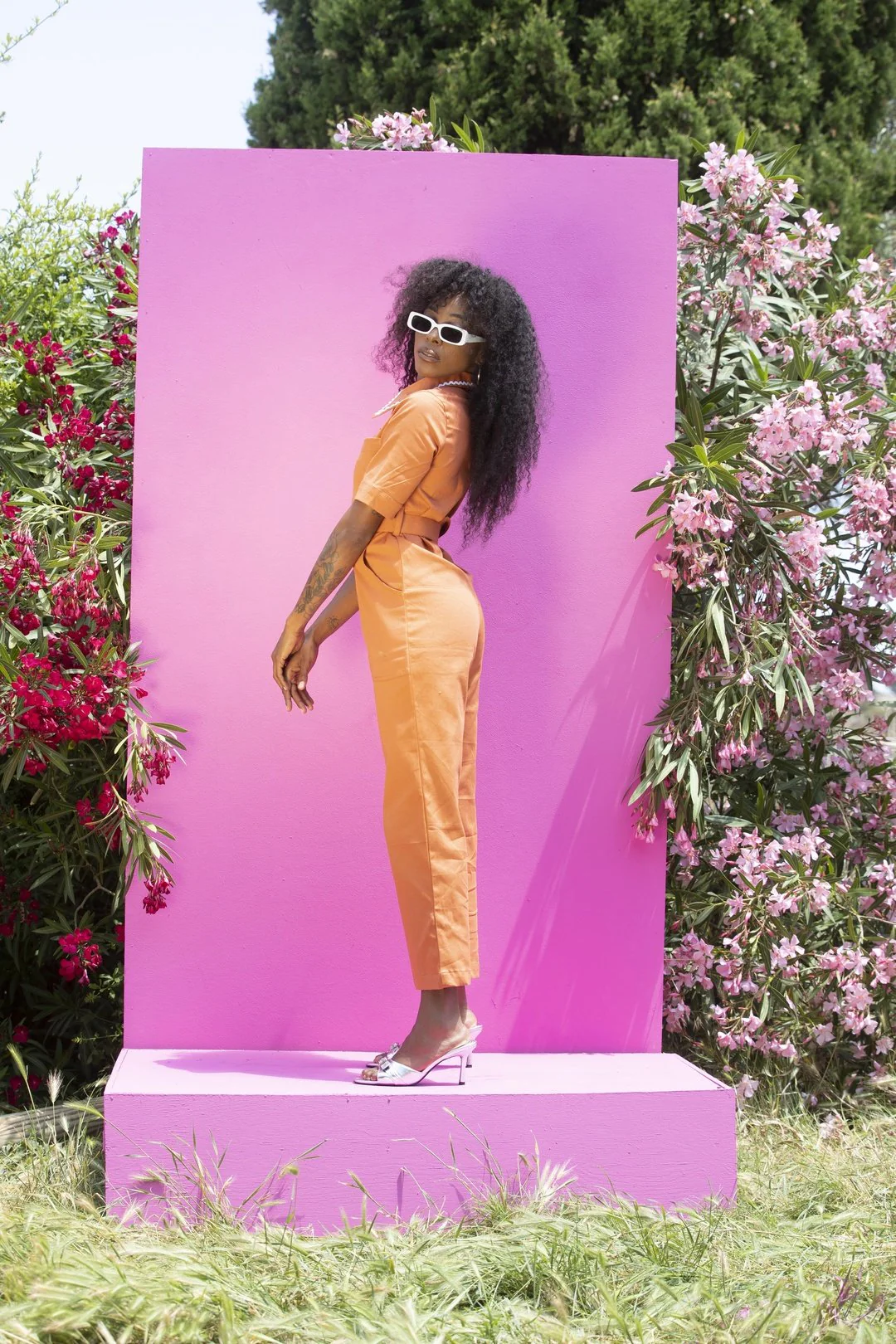 HEIDI Retro Jumpsuit - Tangerine - Image 6