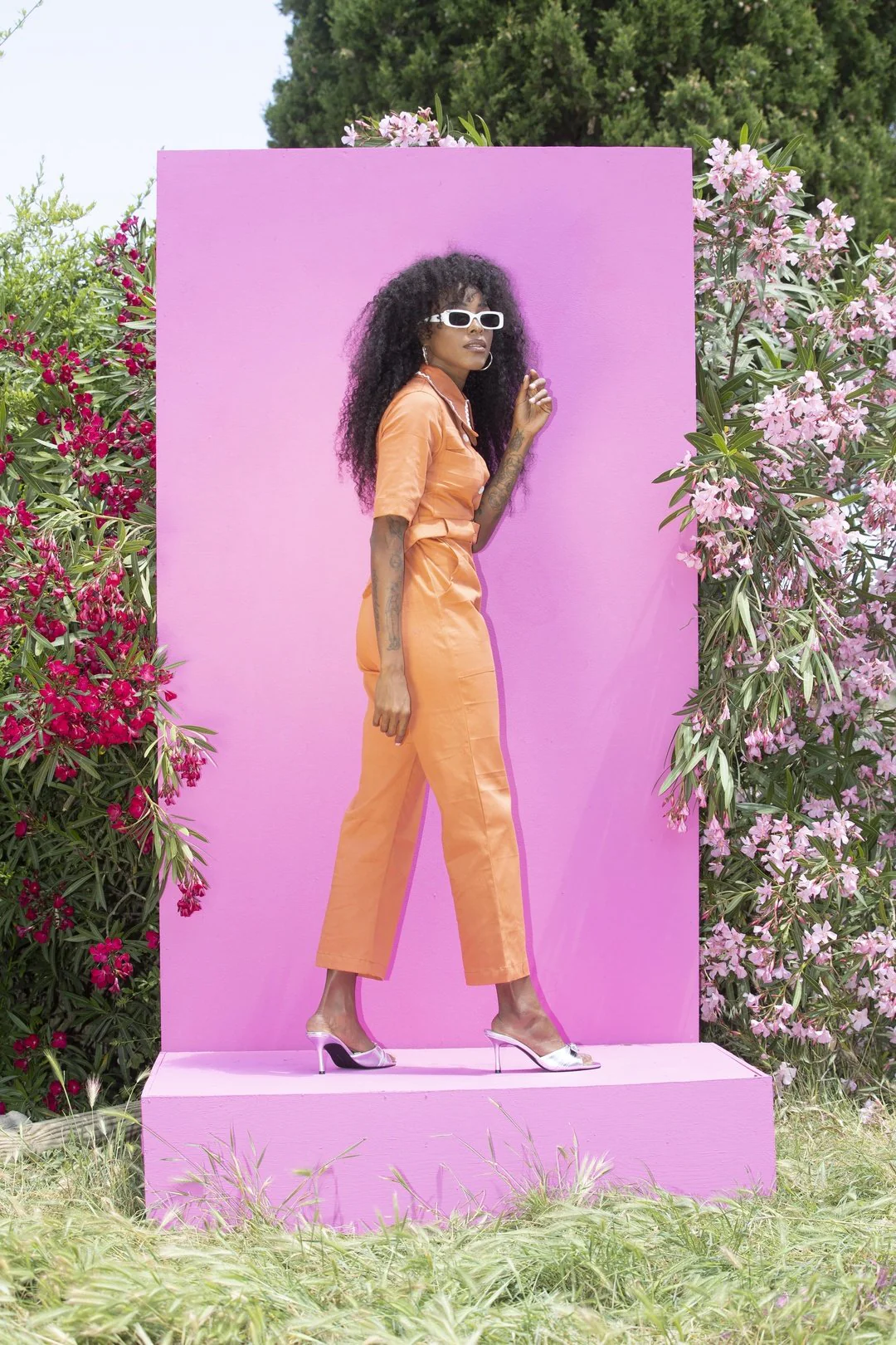 HEIDI Retro Jumpsuit - Tangerine - Image 8