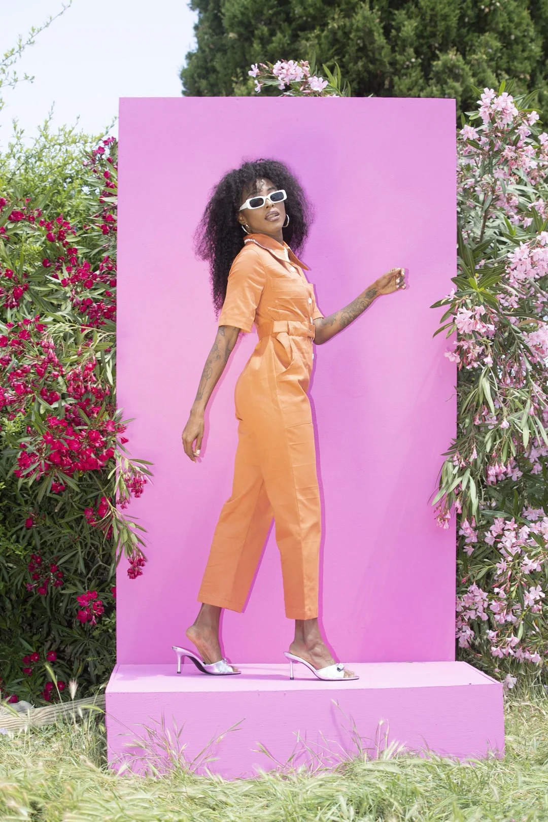 HEIDI Retro Jumpsuit - Tangerine - Image 9