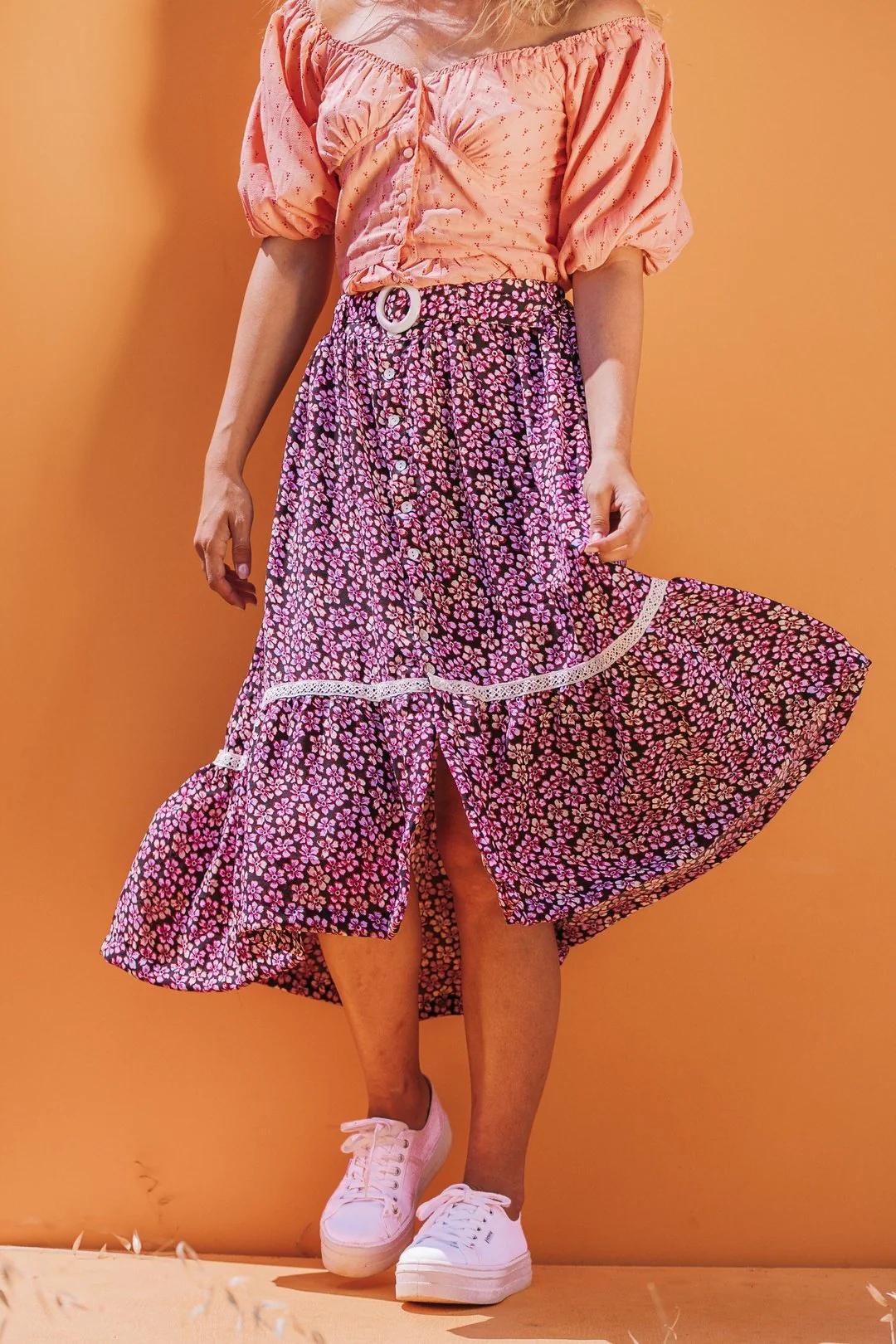 ISABELLA PURPLE & BLACK GYPSY SKIRT - Image 4