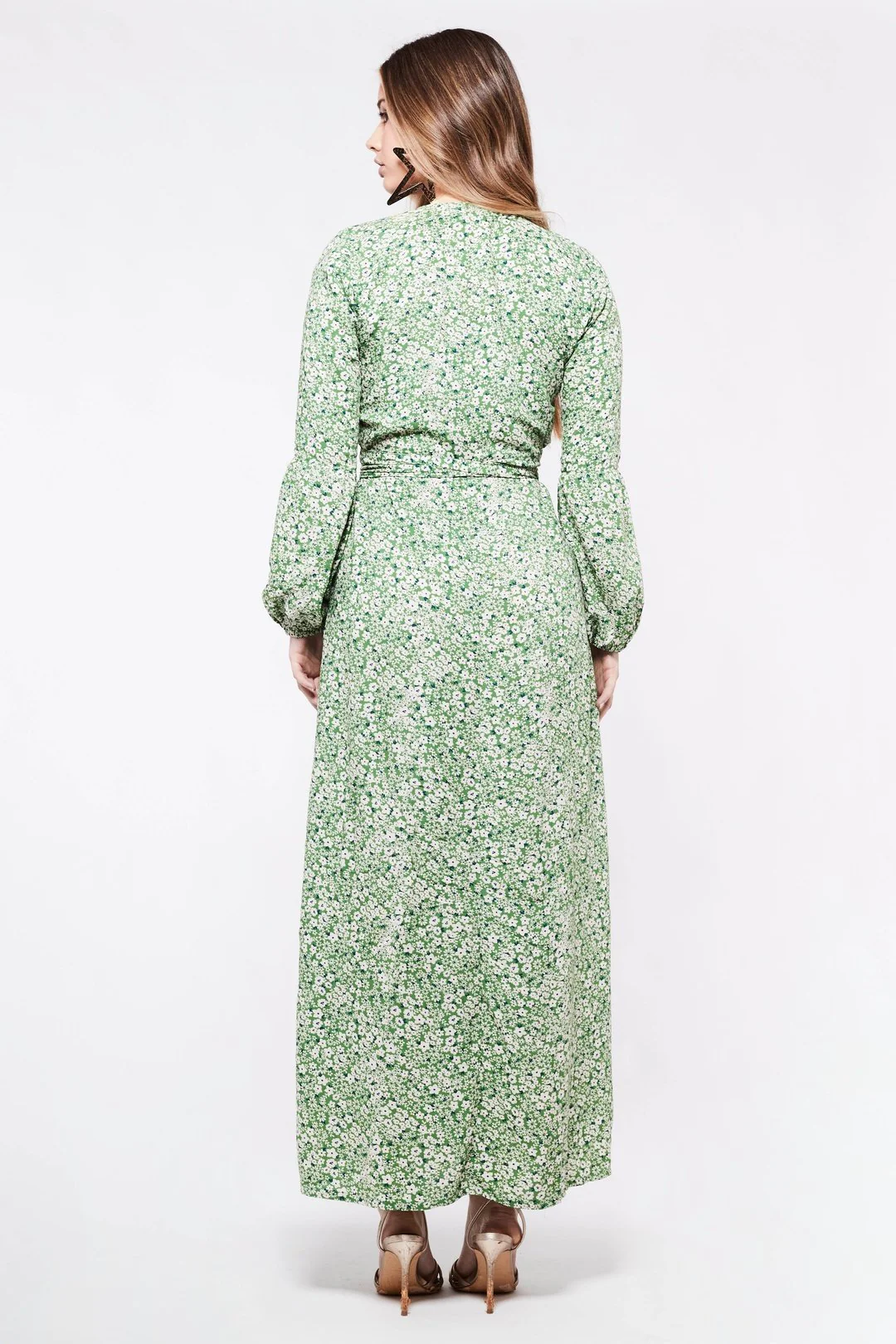KALANI green floral wrap dress - Image 5