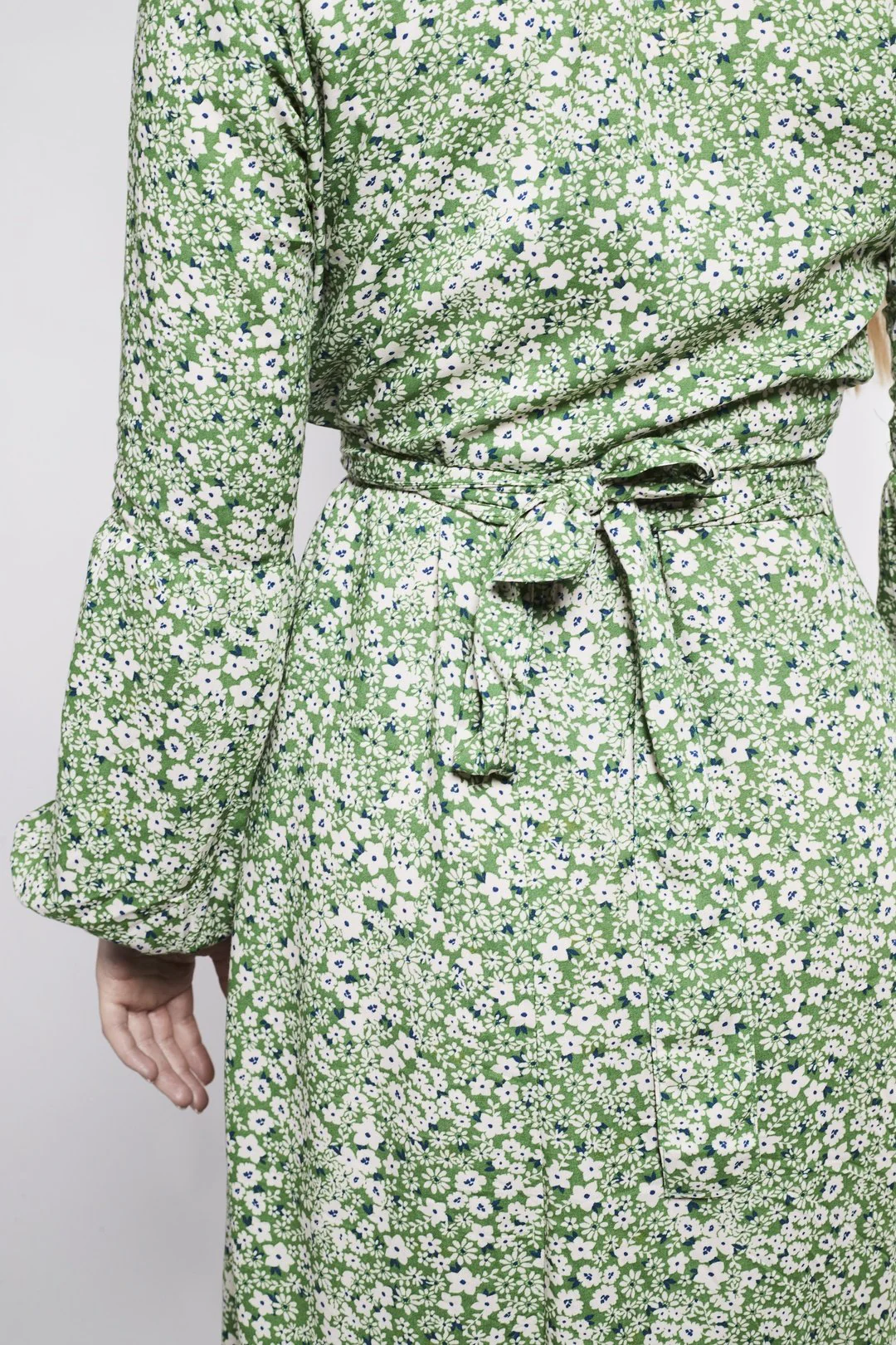 KALANI green floral wrap dress - Image 7