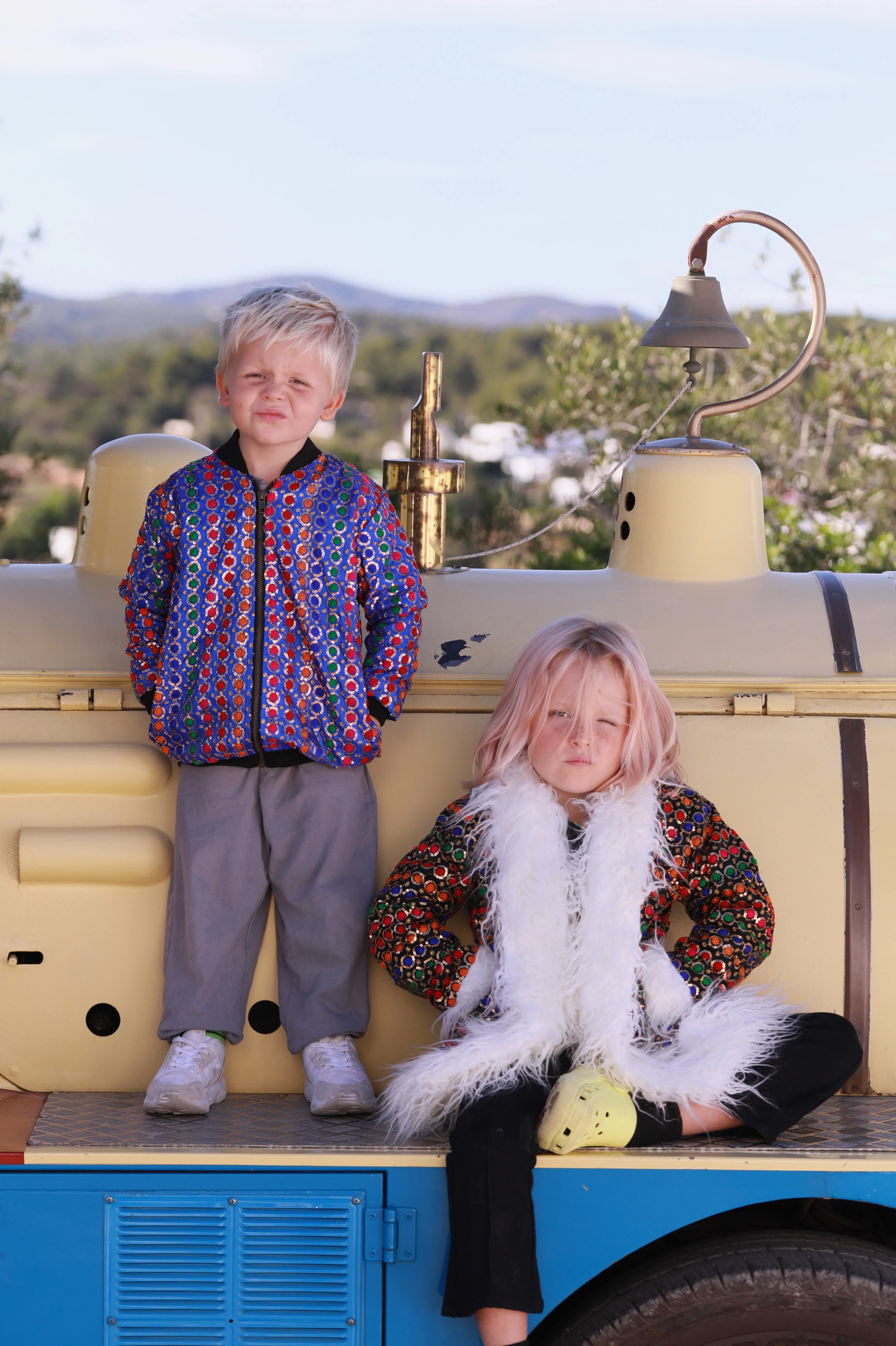 Kids Afgahn Penny Lane coat - Black Rainbow - Image 4