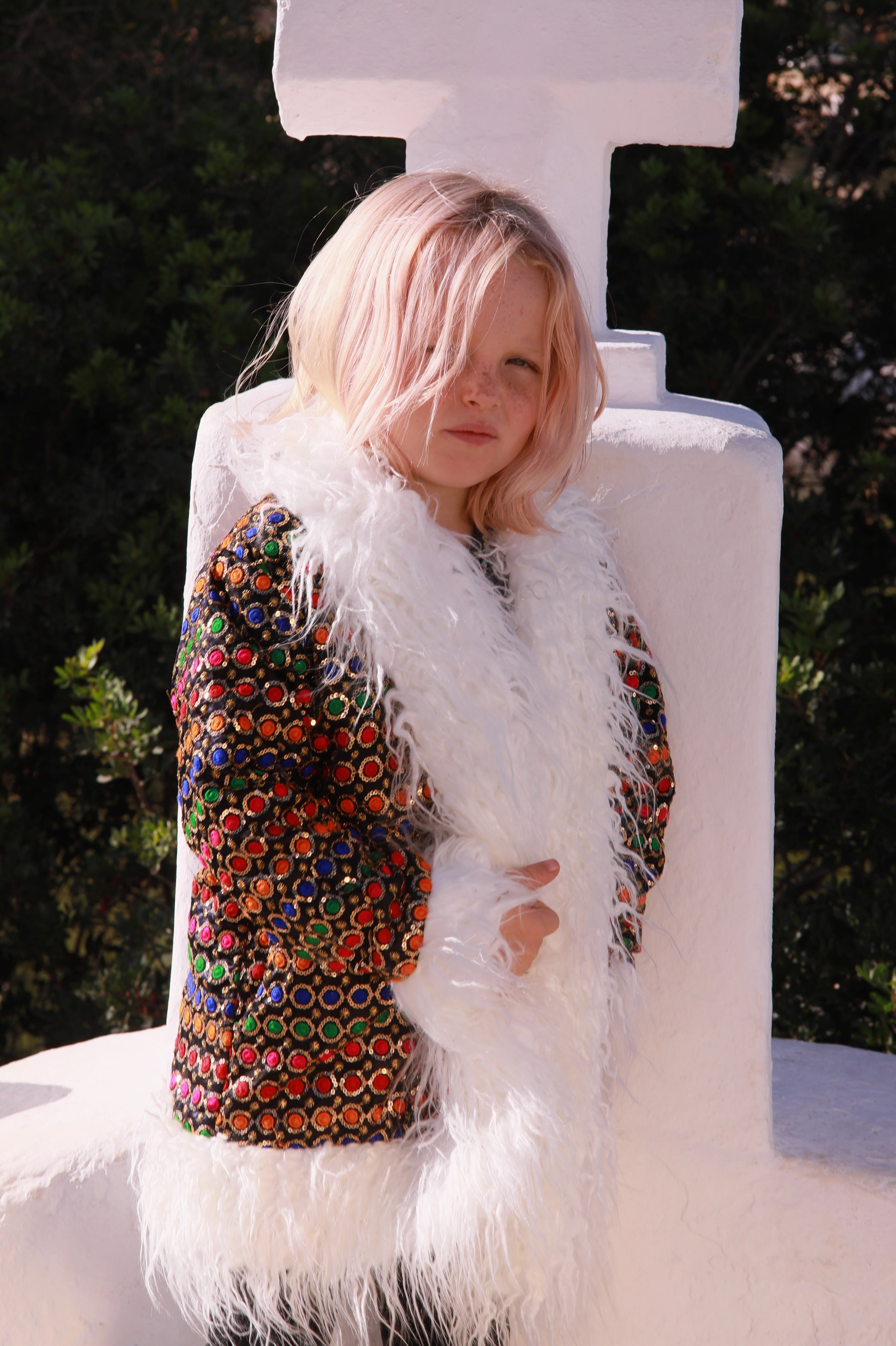 Kids Afgahn Penny Lane coat - Black Rainbow - Image 5
