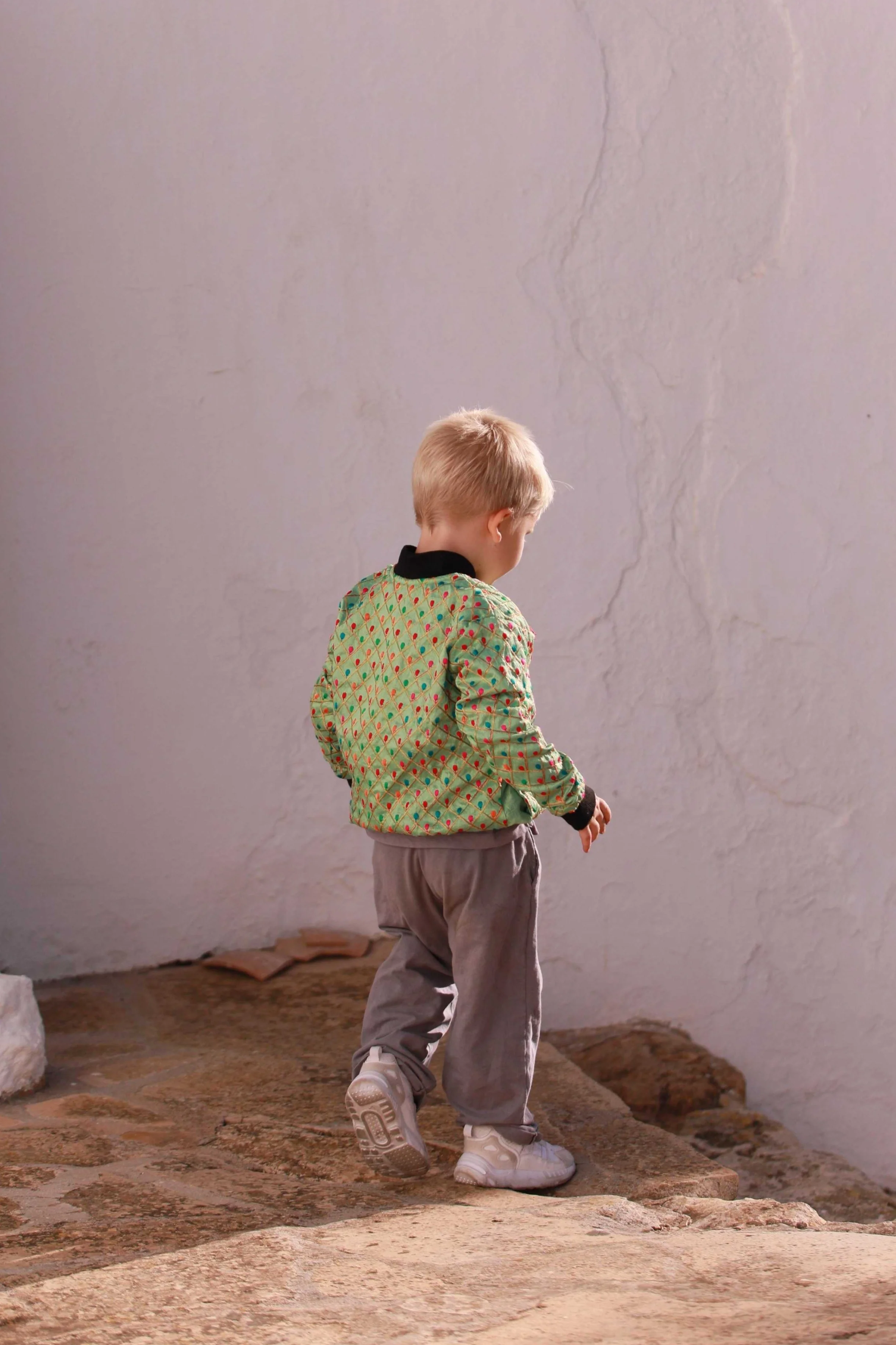 Kids Embroidered Bomber - Light Green - Image 4