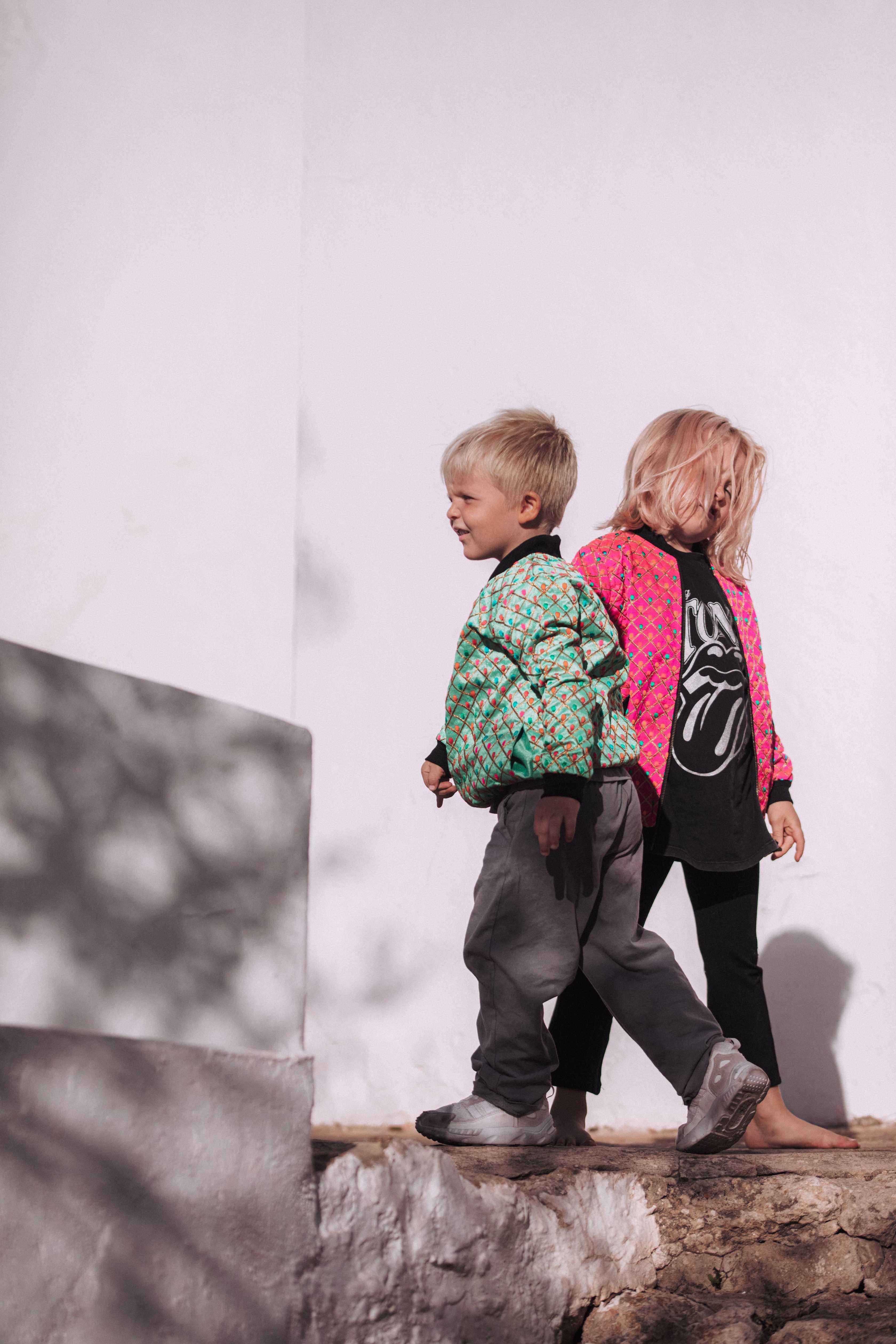 Kids Embroidered Bomber - Light Green - Image 5