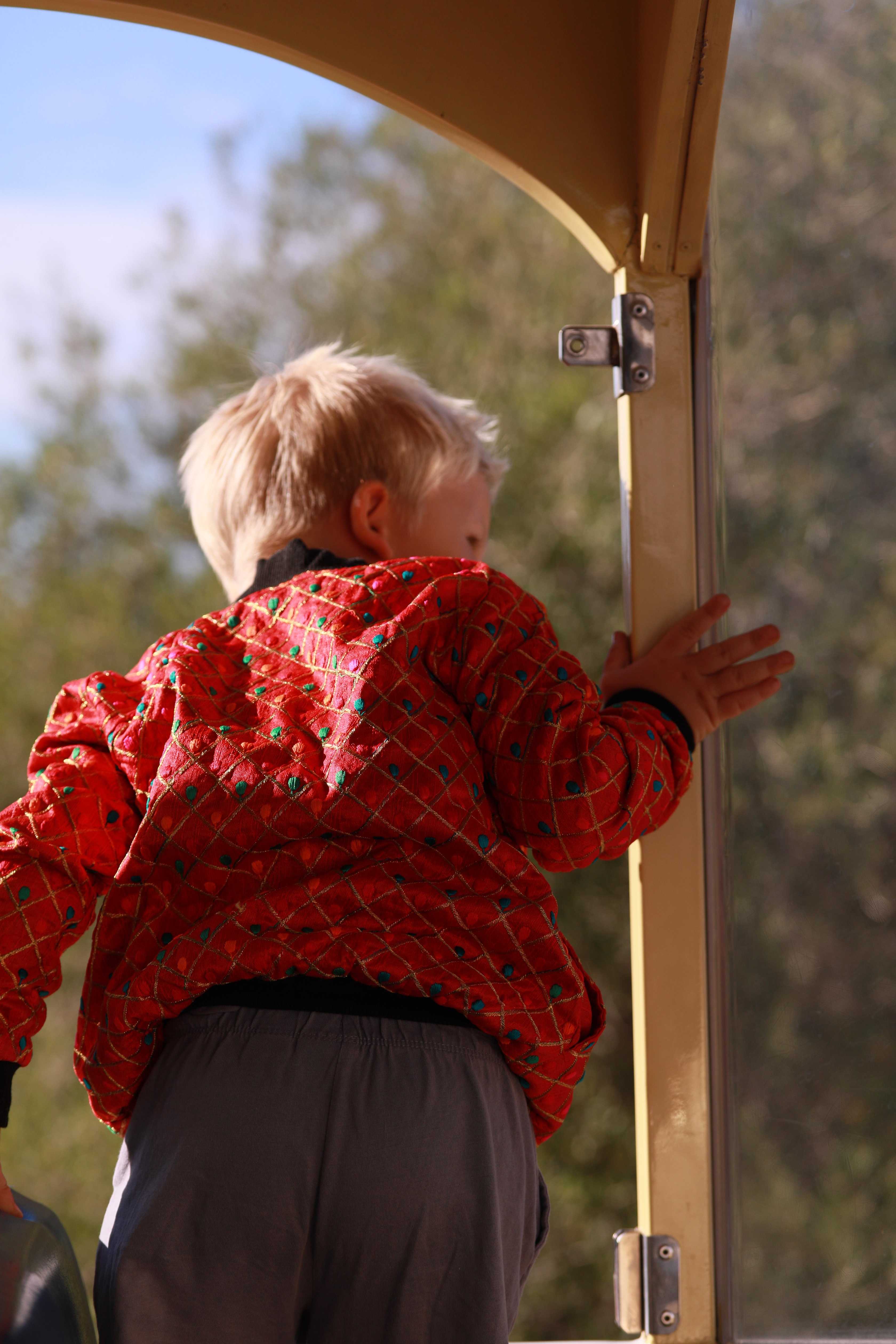Kids Embroidered Bomber - Red - Image 3