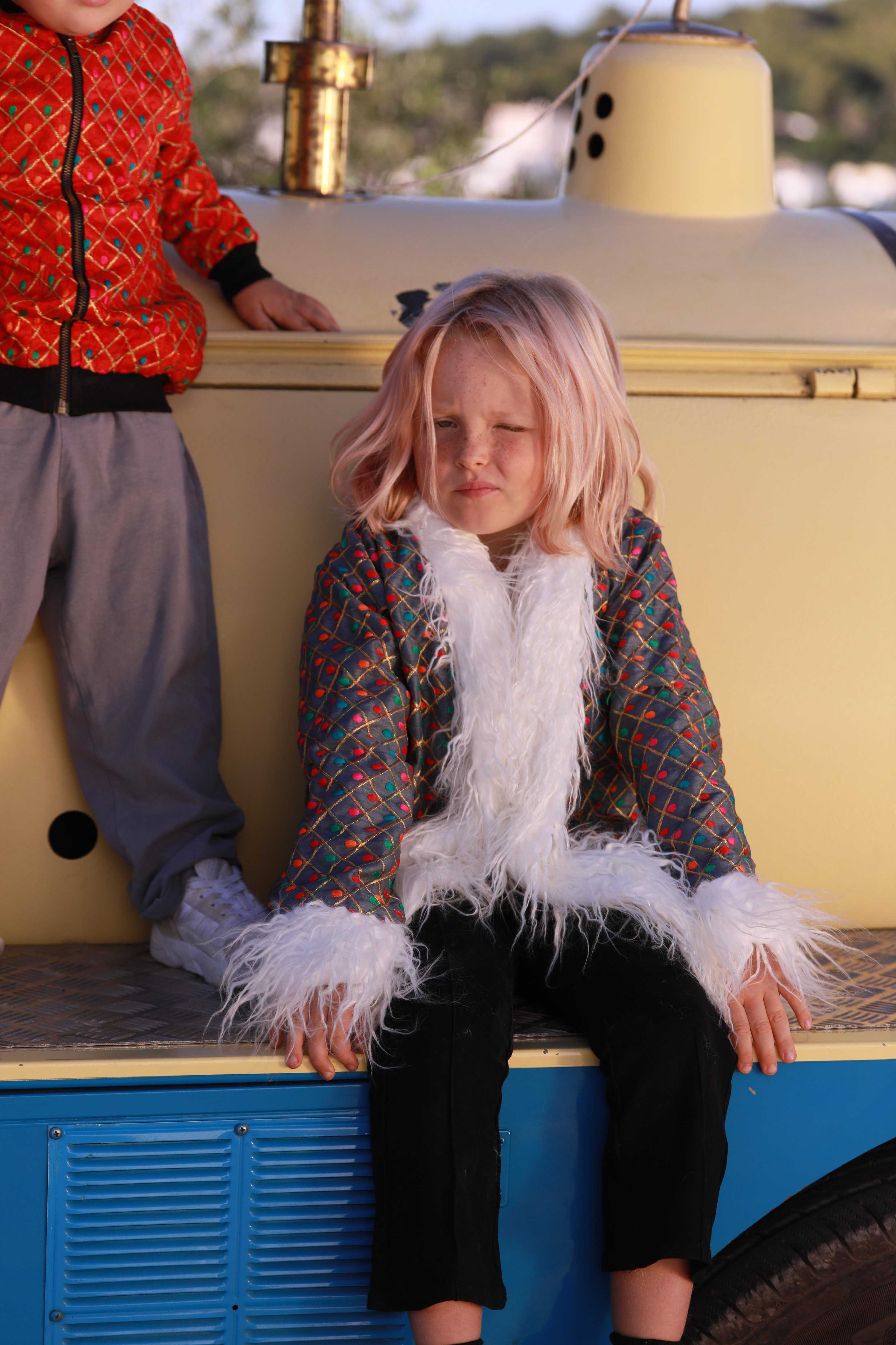Kids Embroidered Bomber - Red - Image 4