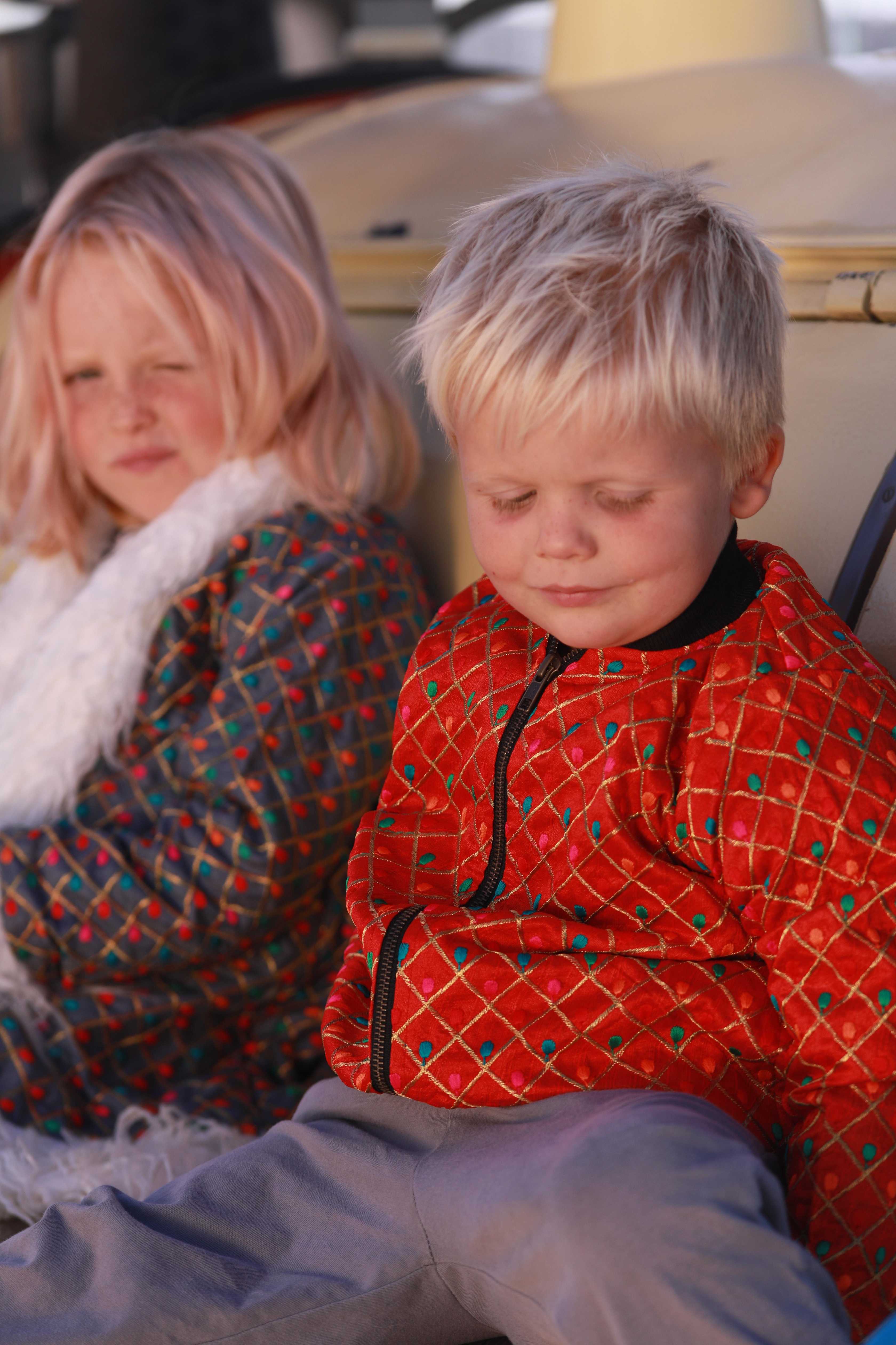 Kids Embroidered Bomber - Red - Image 5
