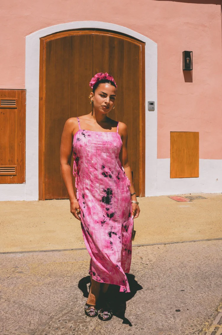 LENI long dress - Pink Tyedye - Image 2
