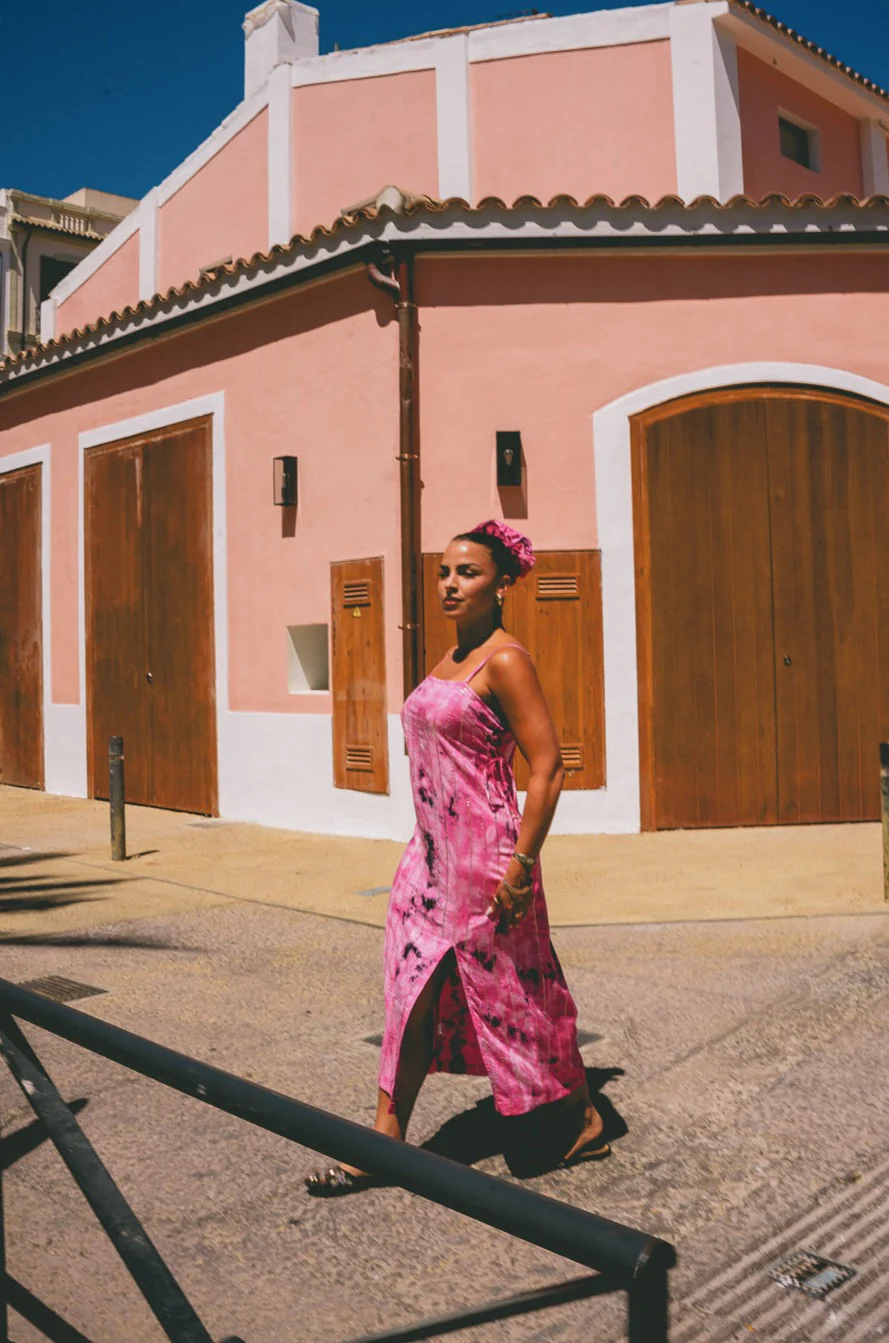 LENI long dress - Pink Tyedye - Image 3