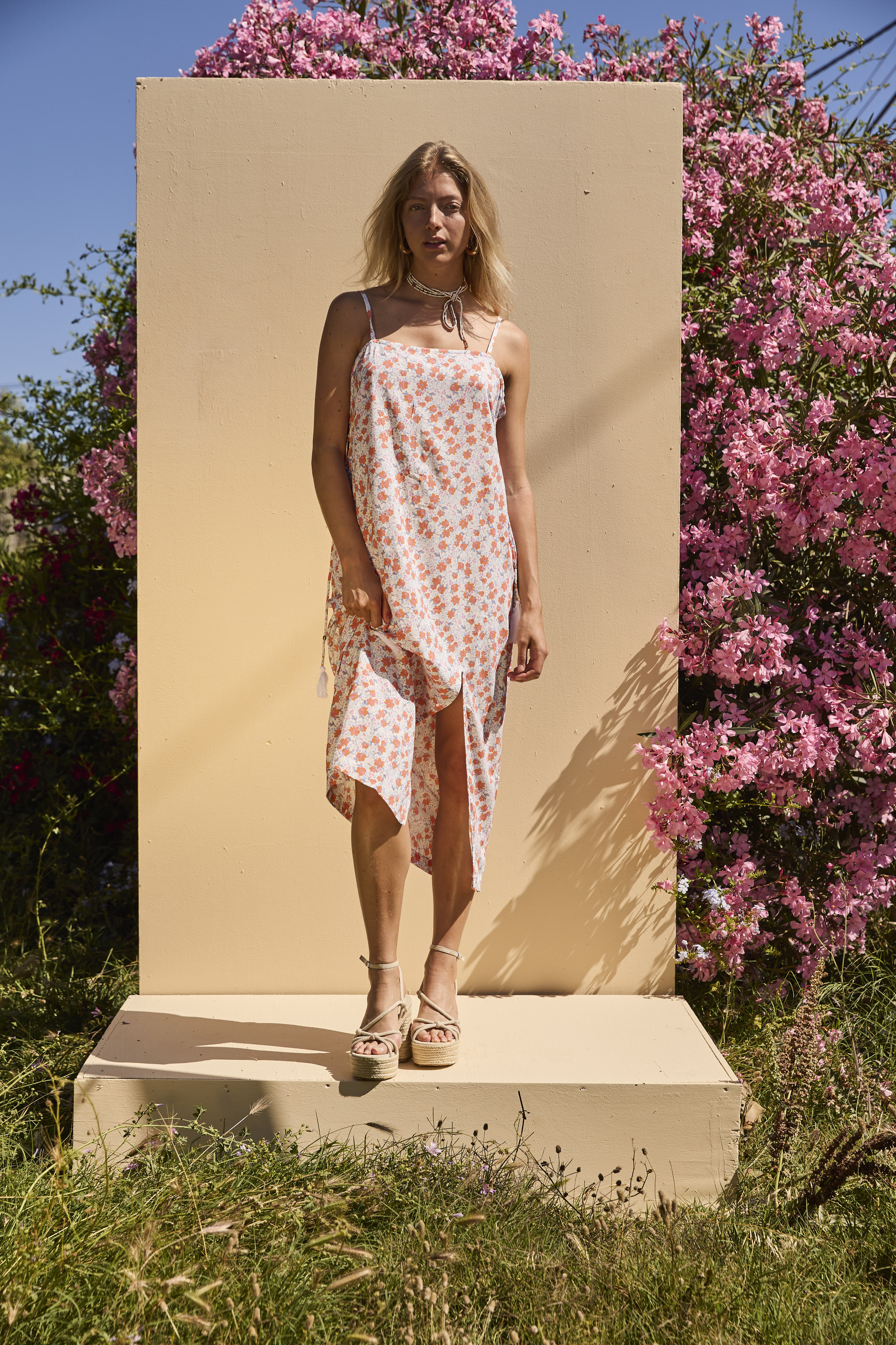 LENI long dress - White floral