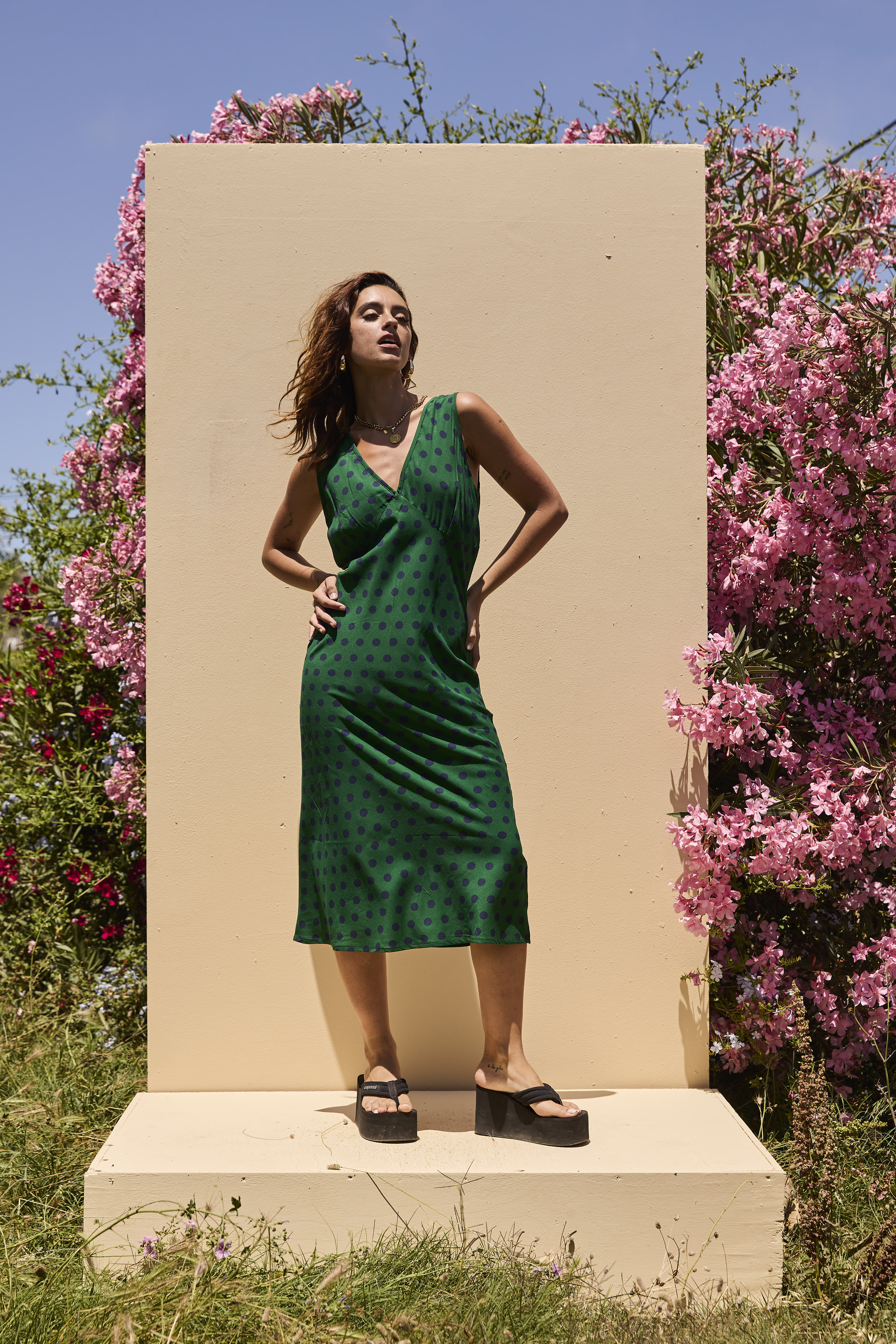 LOLA dress Green polka dot - Image 2