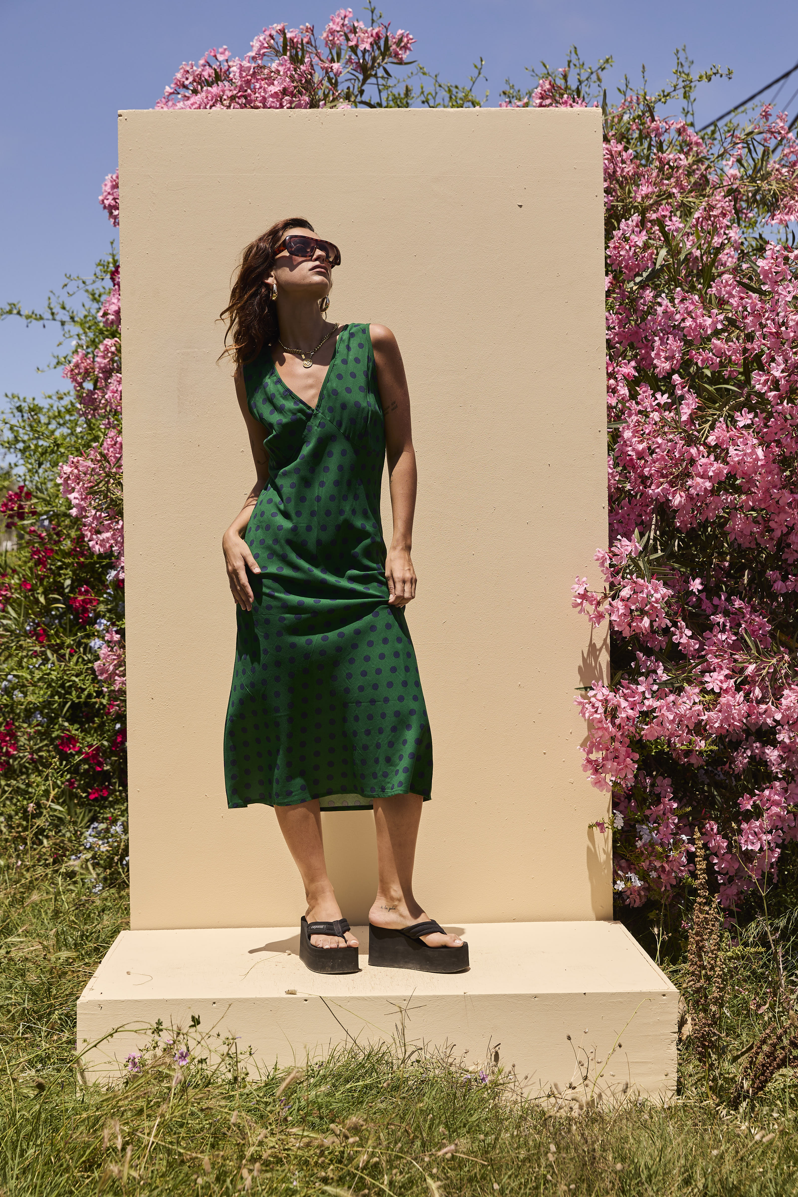 LOLA dress Green polka dot - Image 4