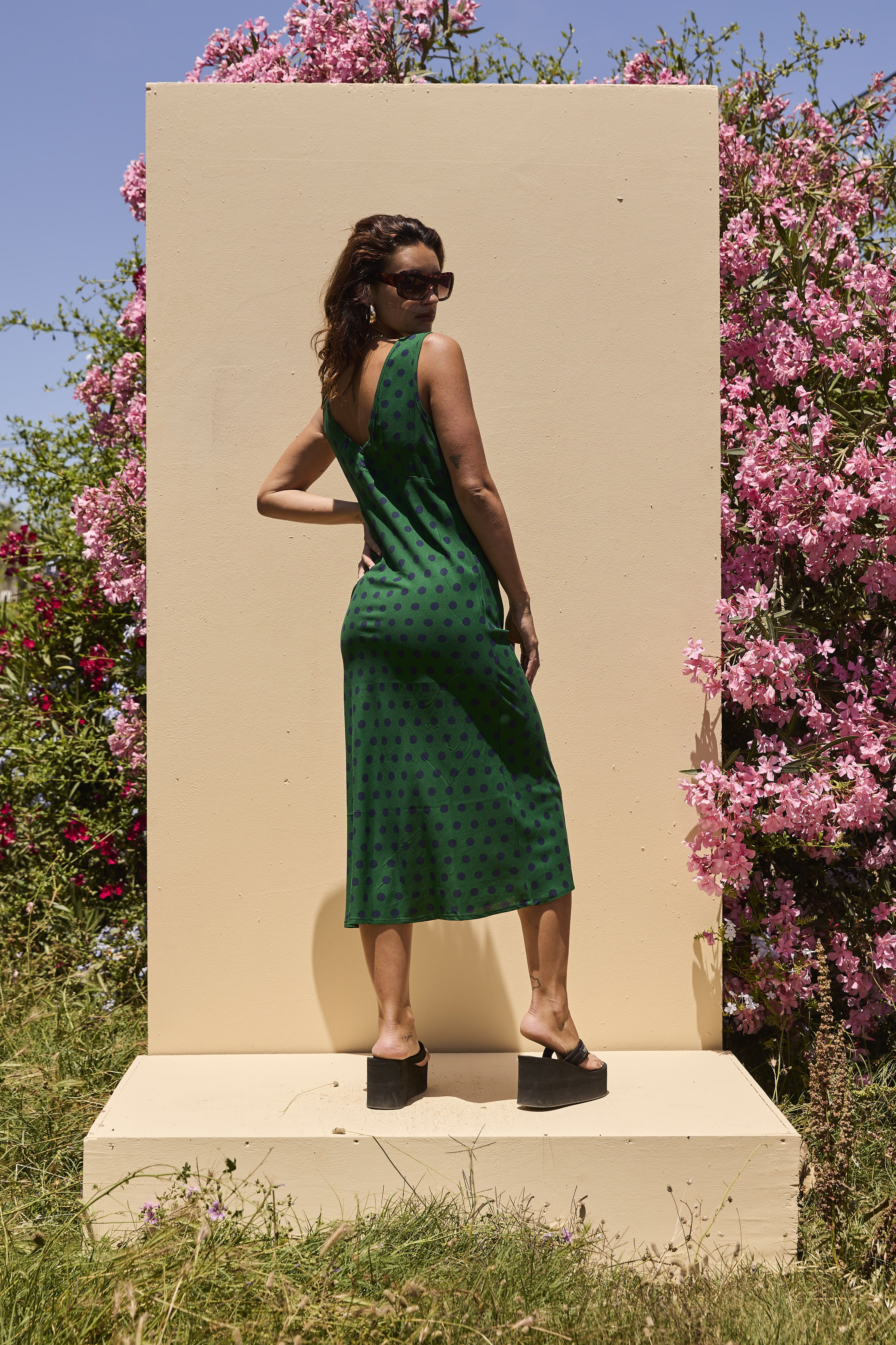 LOLA dress Green polka dot - Image 5
