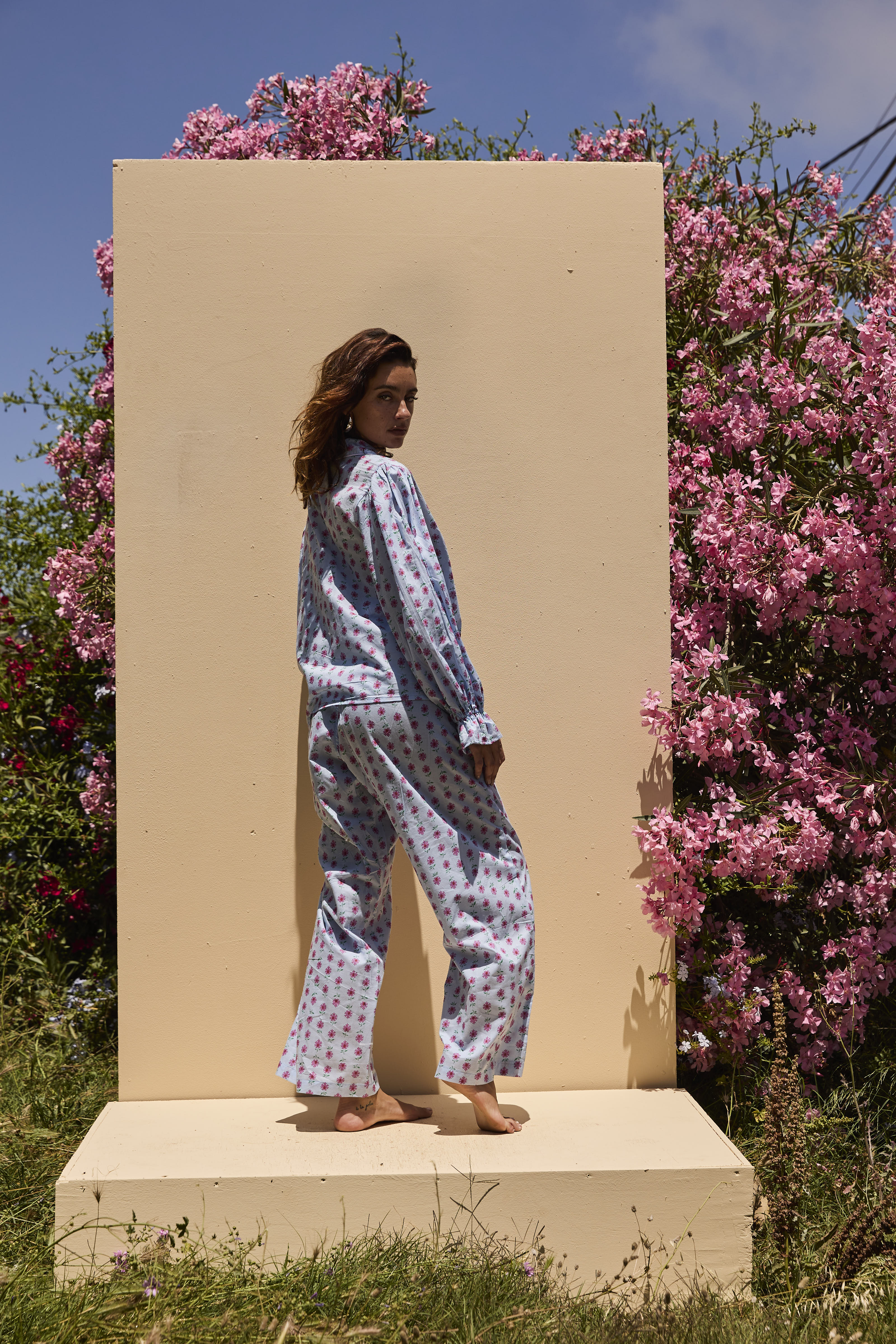 Long Sleeve set - Blue flower - Image 2