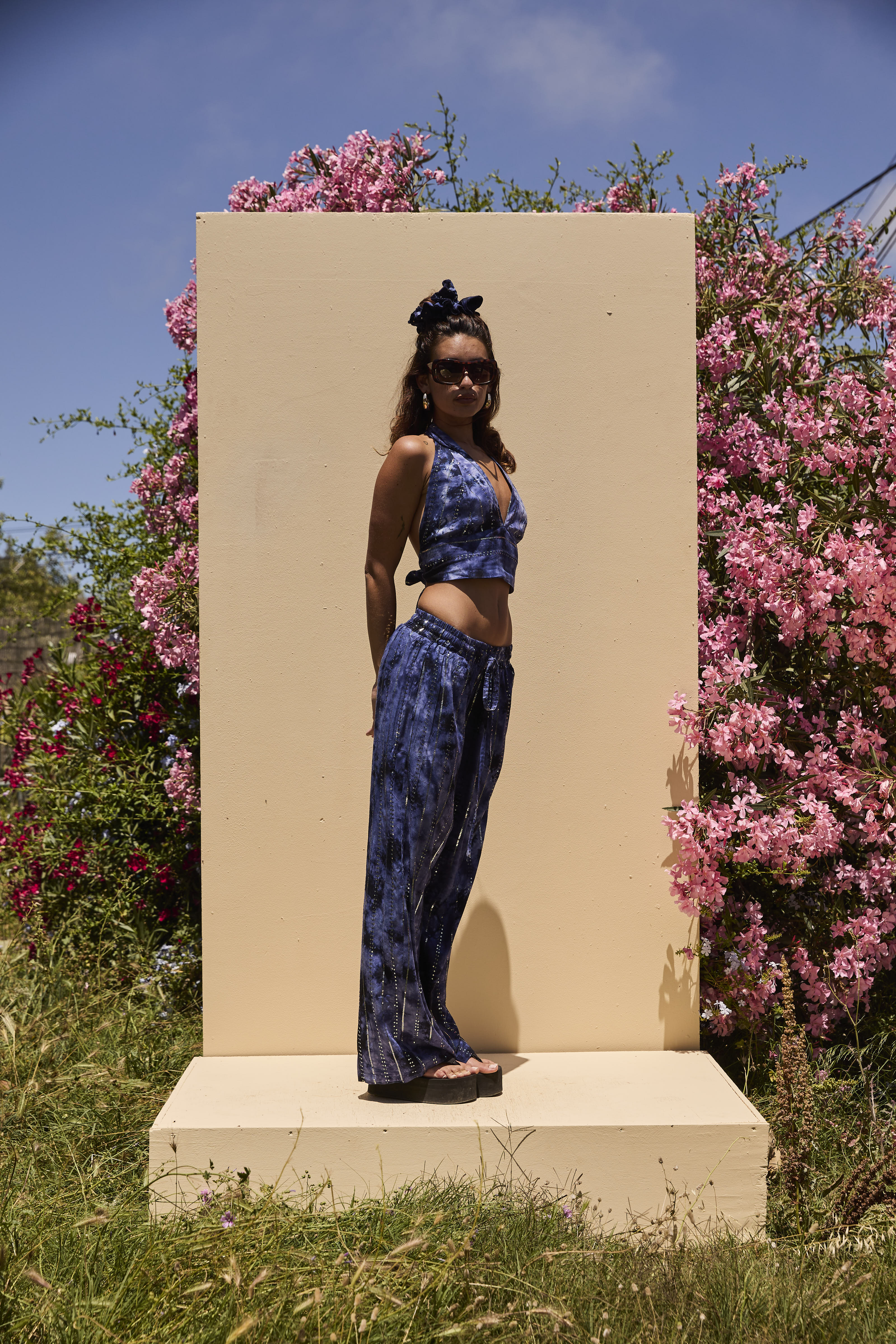 'Atlantis' LOUNGE SET Crop Top - Midnight Blue - Image 15