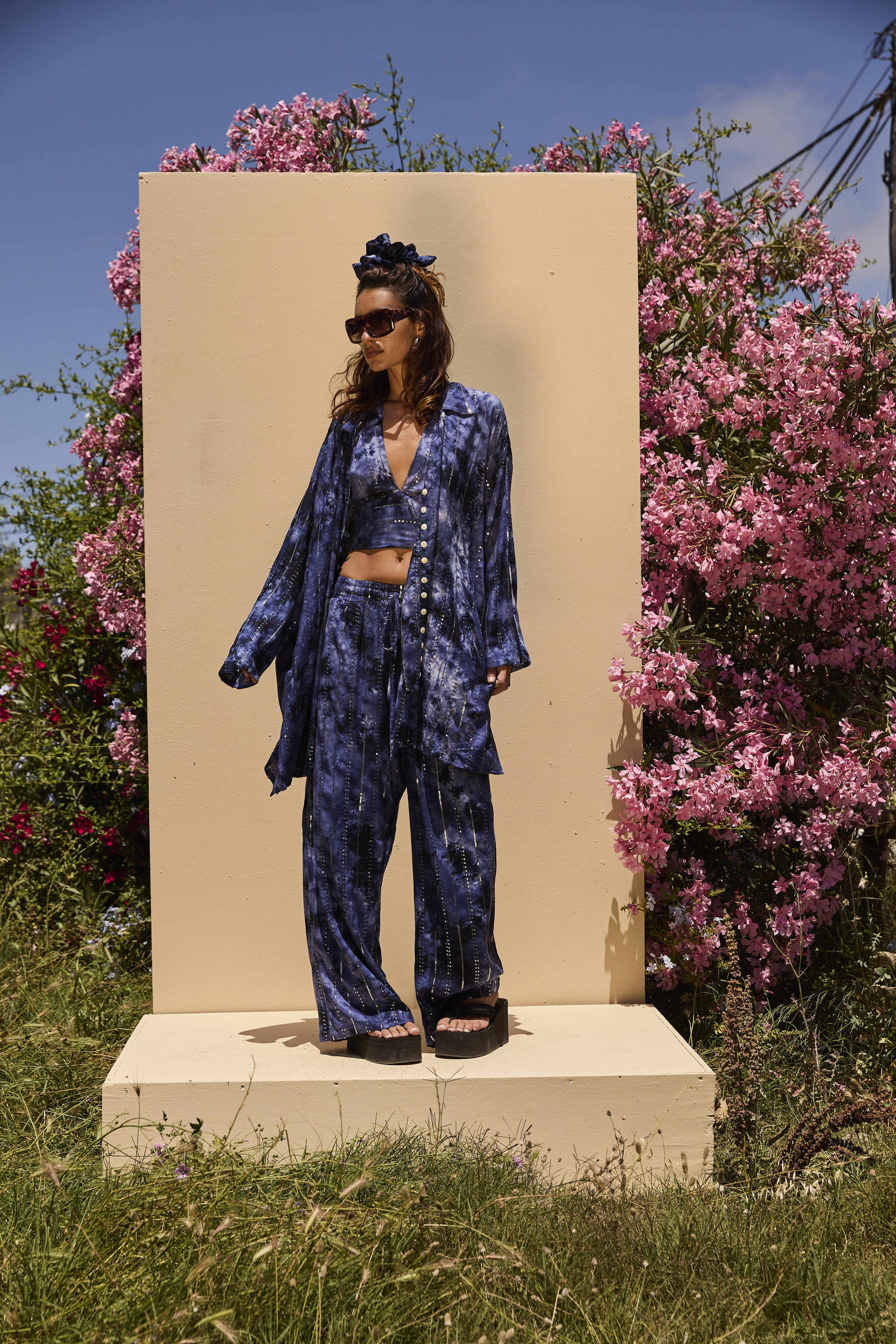 'Atlantis' LOUNGE SET Crop Top - Midnight Blue - Image 3