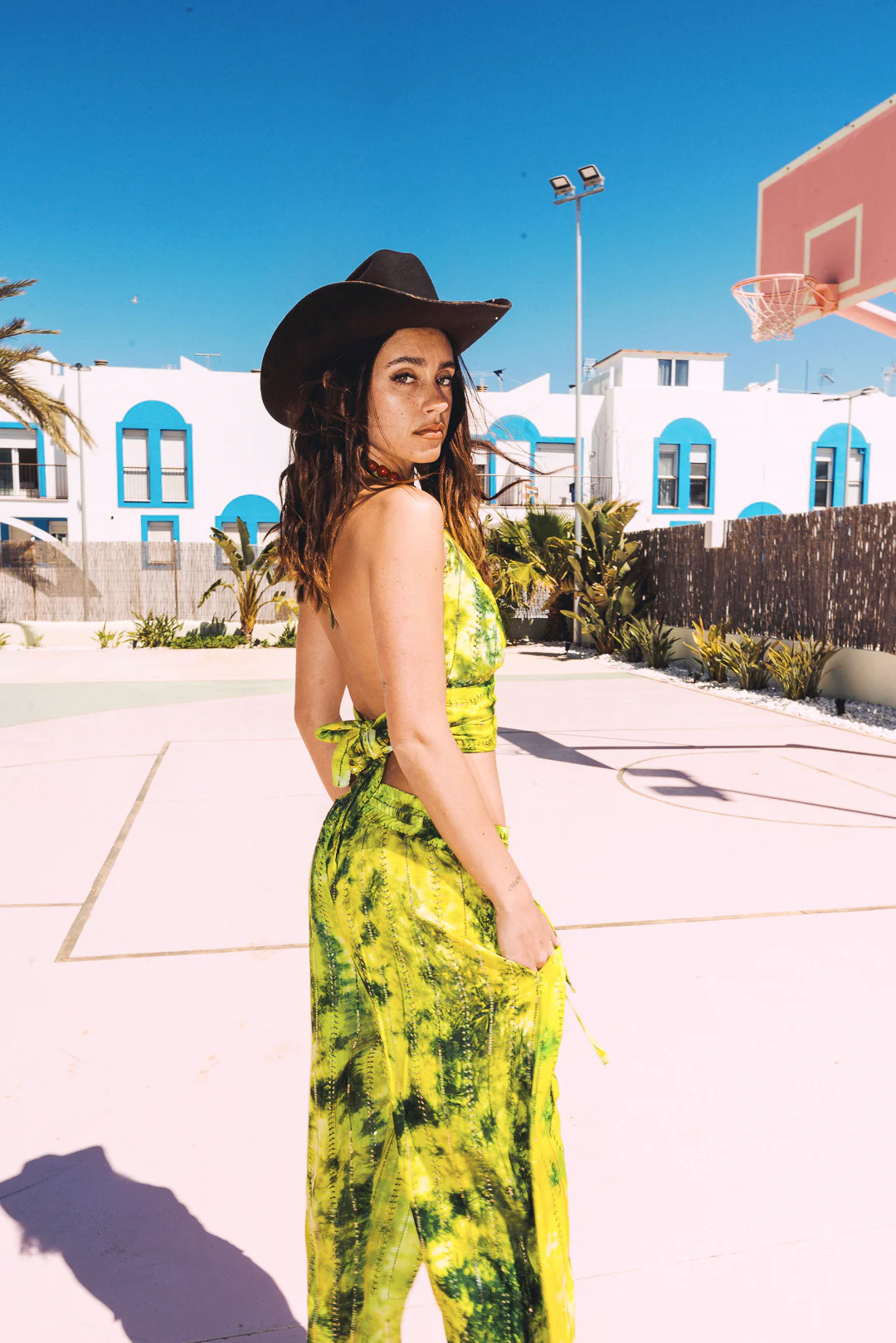 'Eivissa' LOUNGE SET Crop Top - Fluro - Image 4