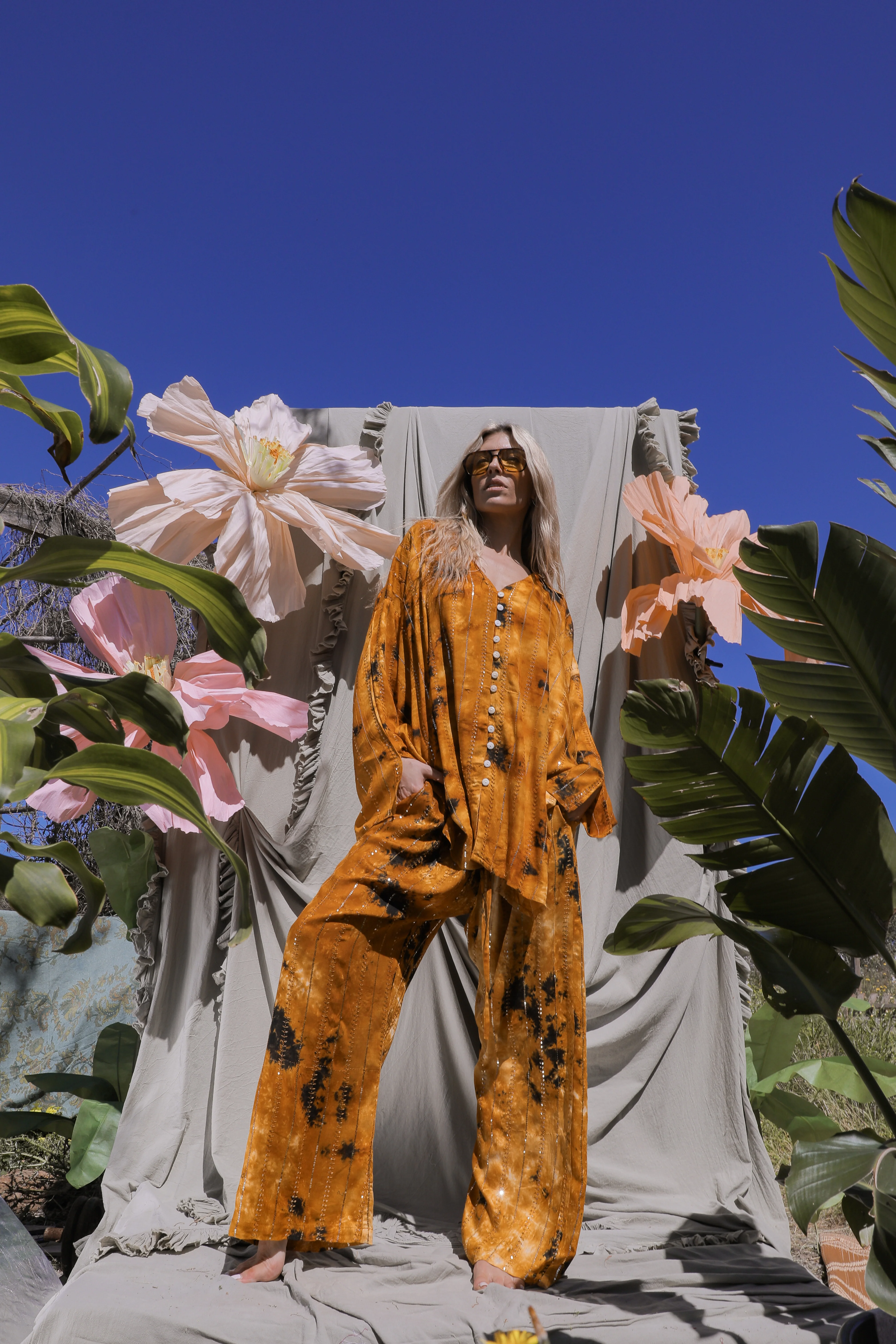 'Benirras' LOUNGE SET Shirt - Orange - Image 4