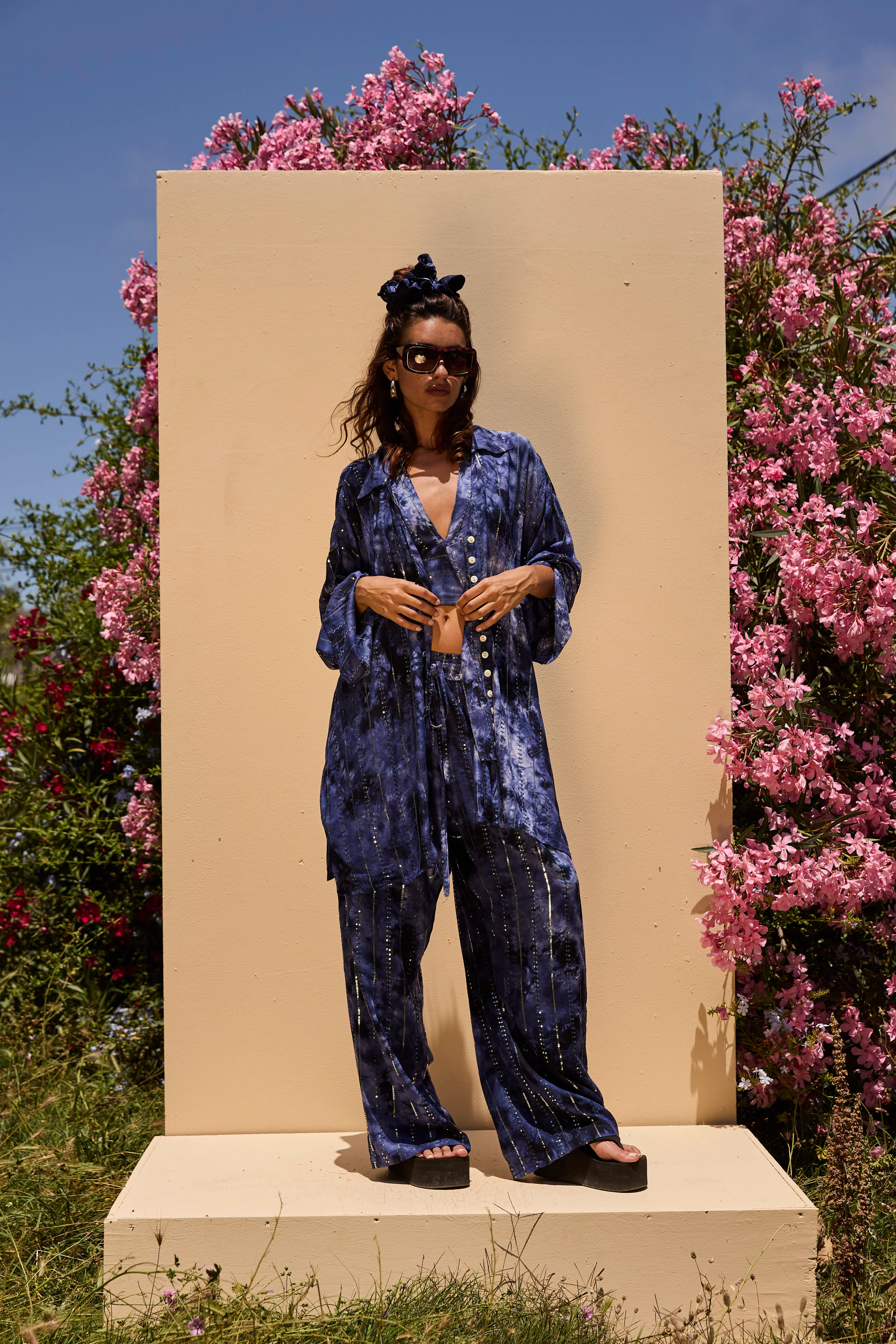 'Atlantis' LOUNGE SET Crop Top - Midnight Blue - Image 18
