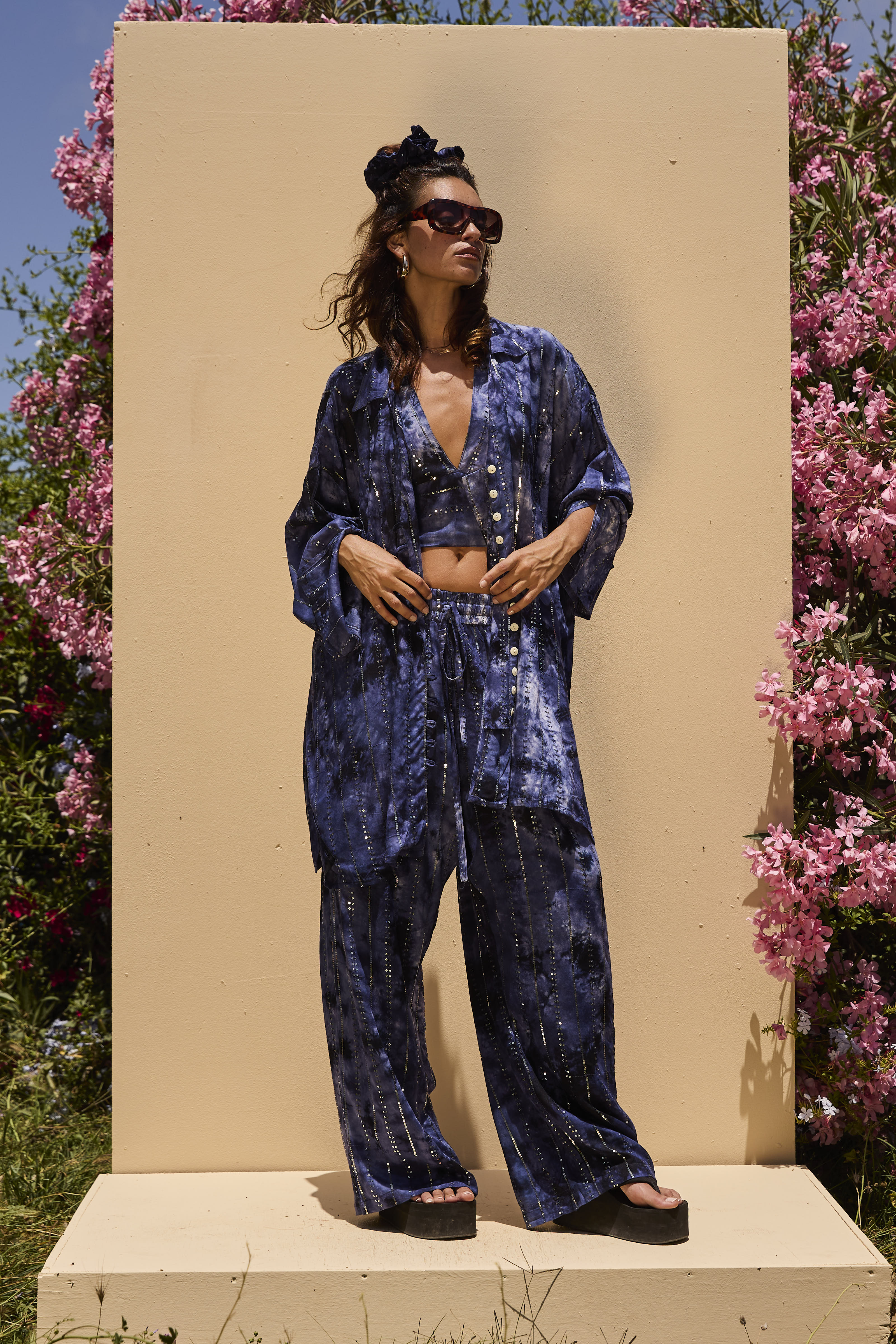 'Atlantis' LOUNGE SET Crop Top - Midnight Blue - Image 19