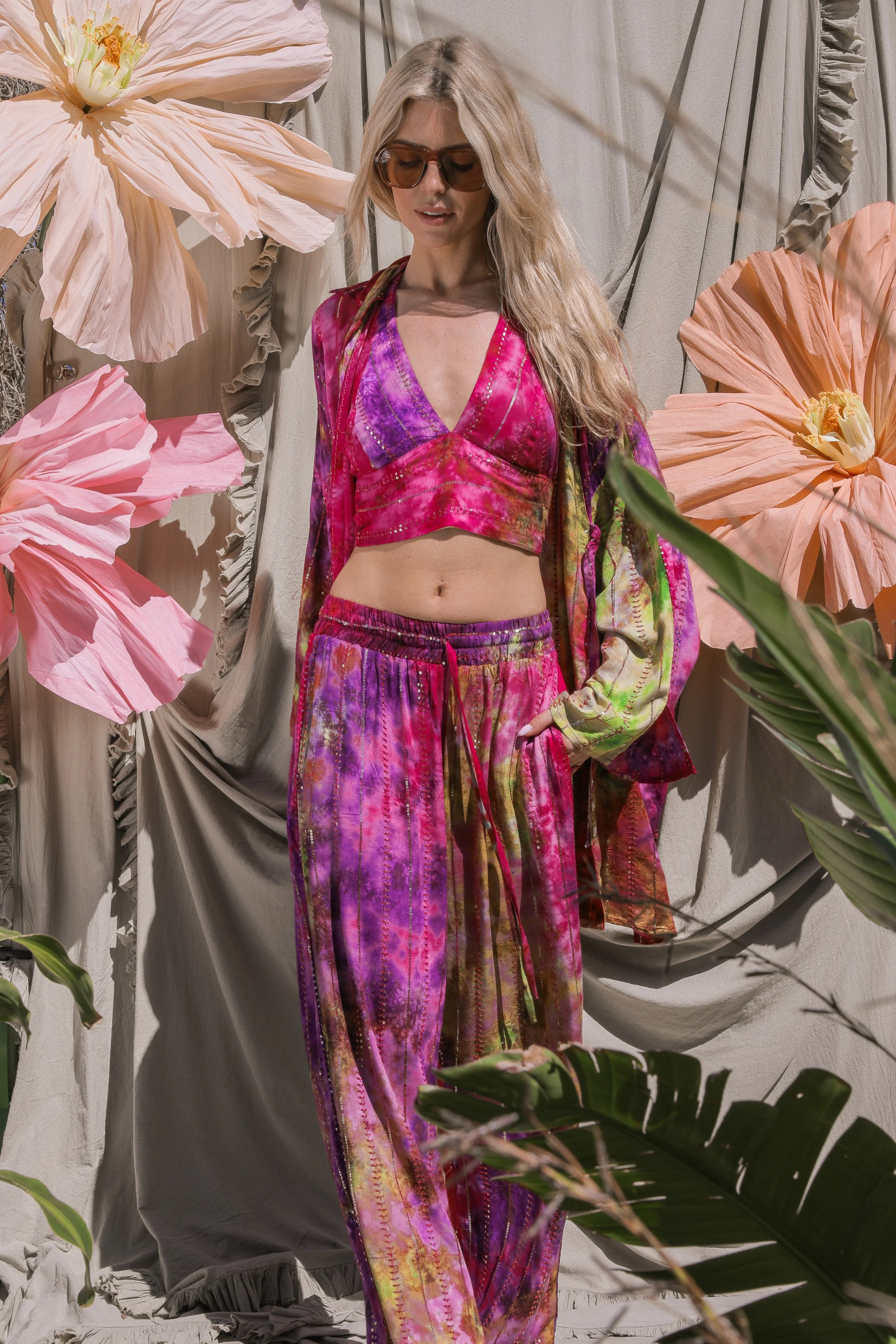 'Bora Bora' LOUNGE SET Shirt - Multi Tiedye - Image 10