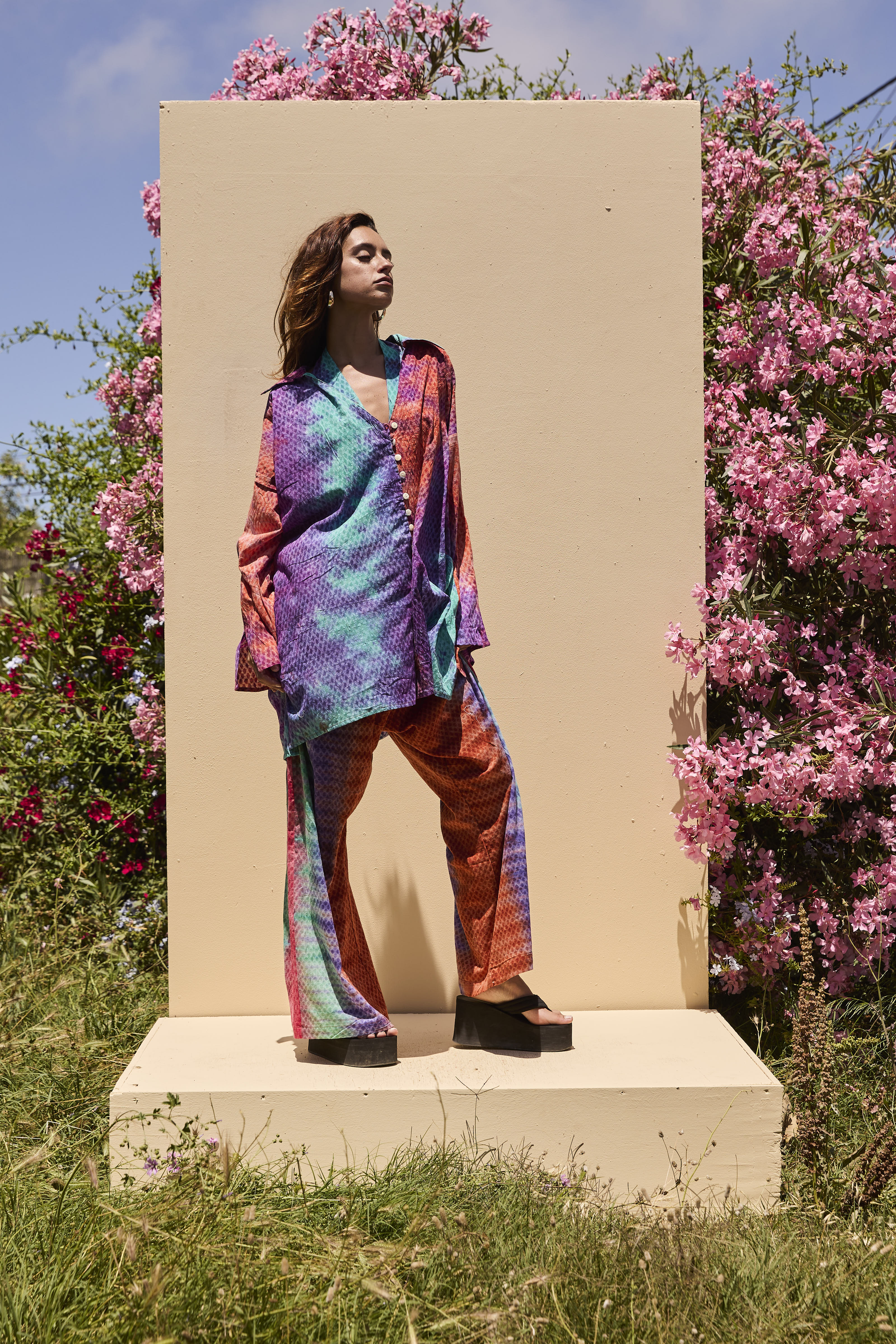 LOUNGE SET Crop Top - Rainbow tiedye - Image 7