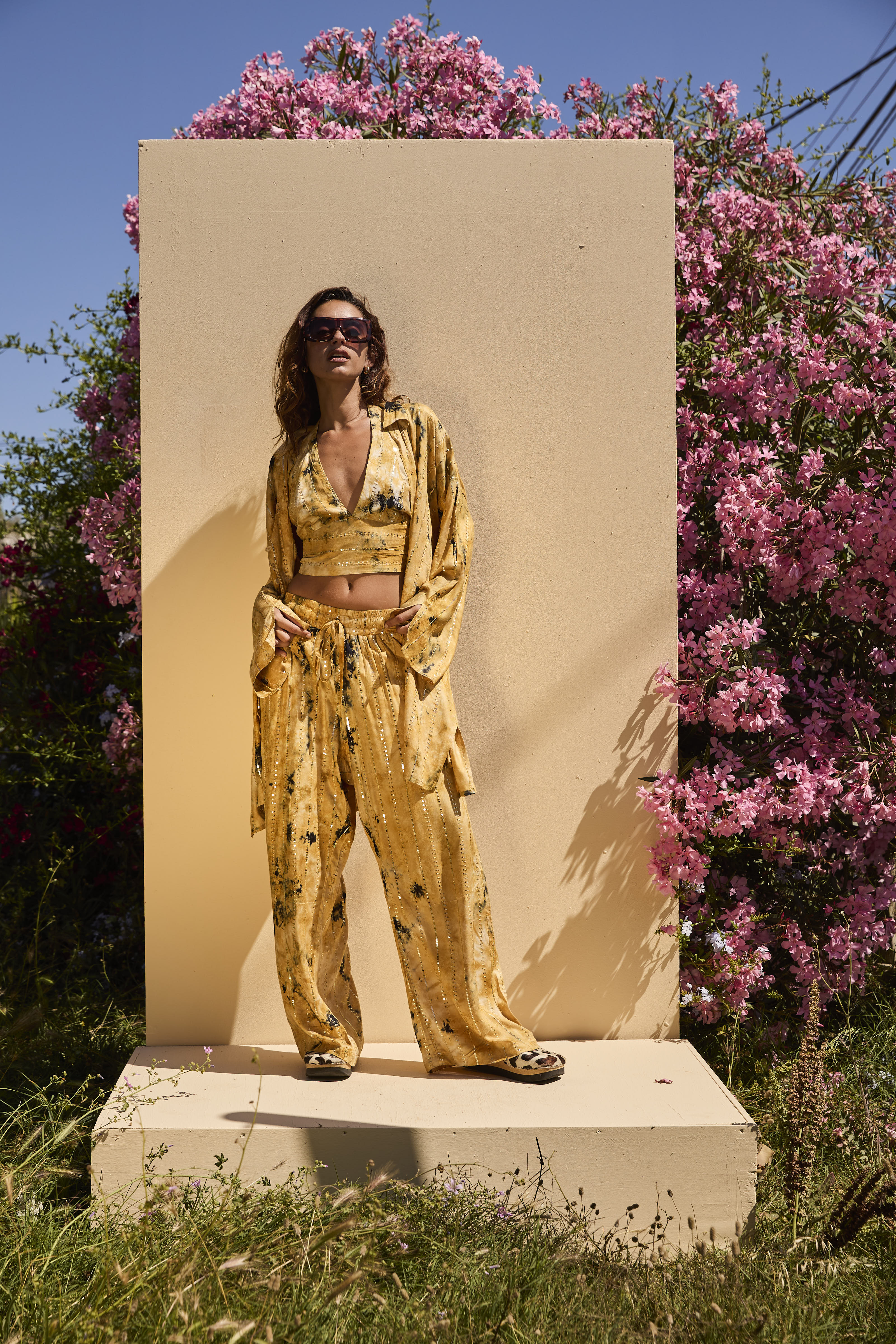 'Formentera' LOUNGE SET Trousers - Beige/Gold - Image 10