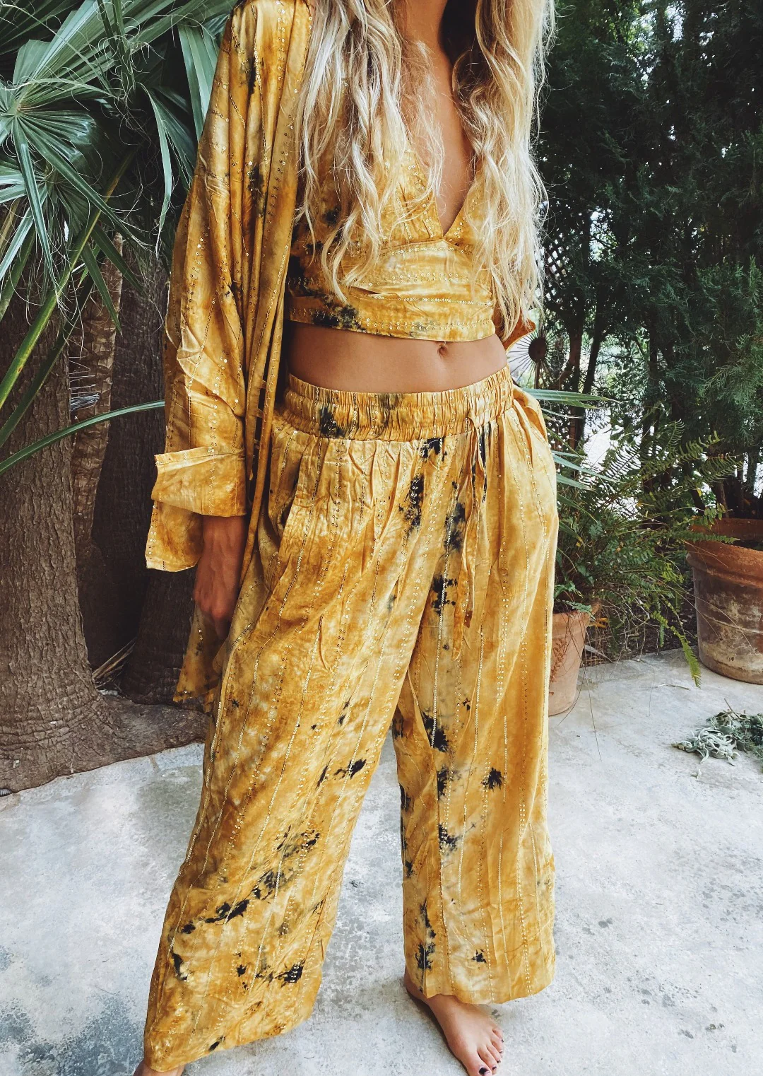 'Formentera' LOUNGE SET Trousers - Beige/Gold - Image 32