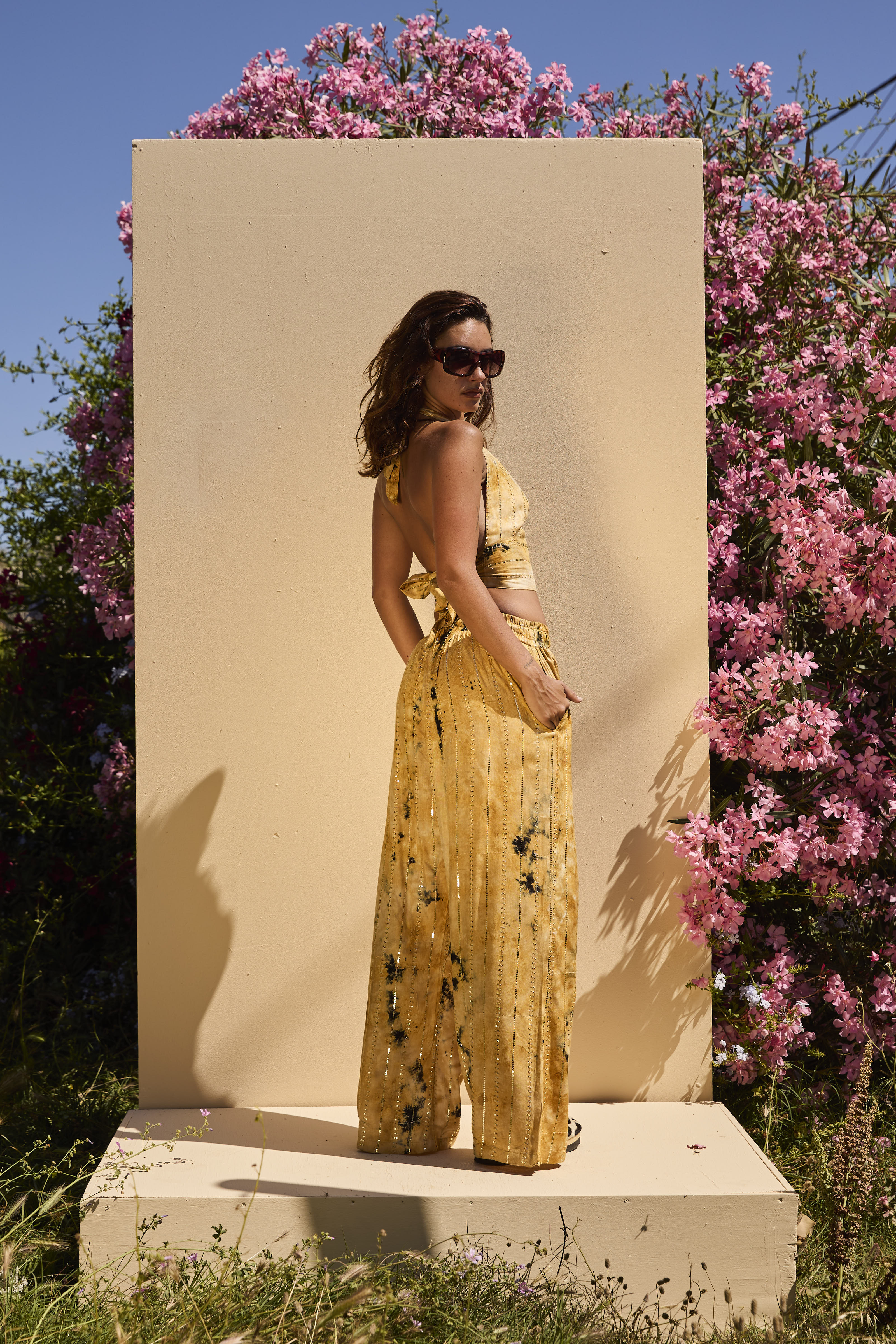 'Formentera' LOUNGE SET Trousers - Beige/Gold - Image 8