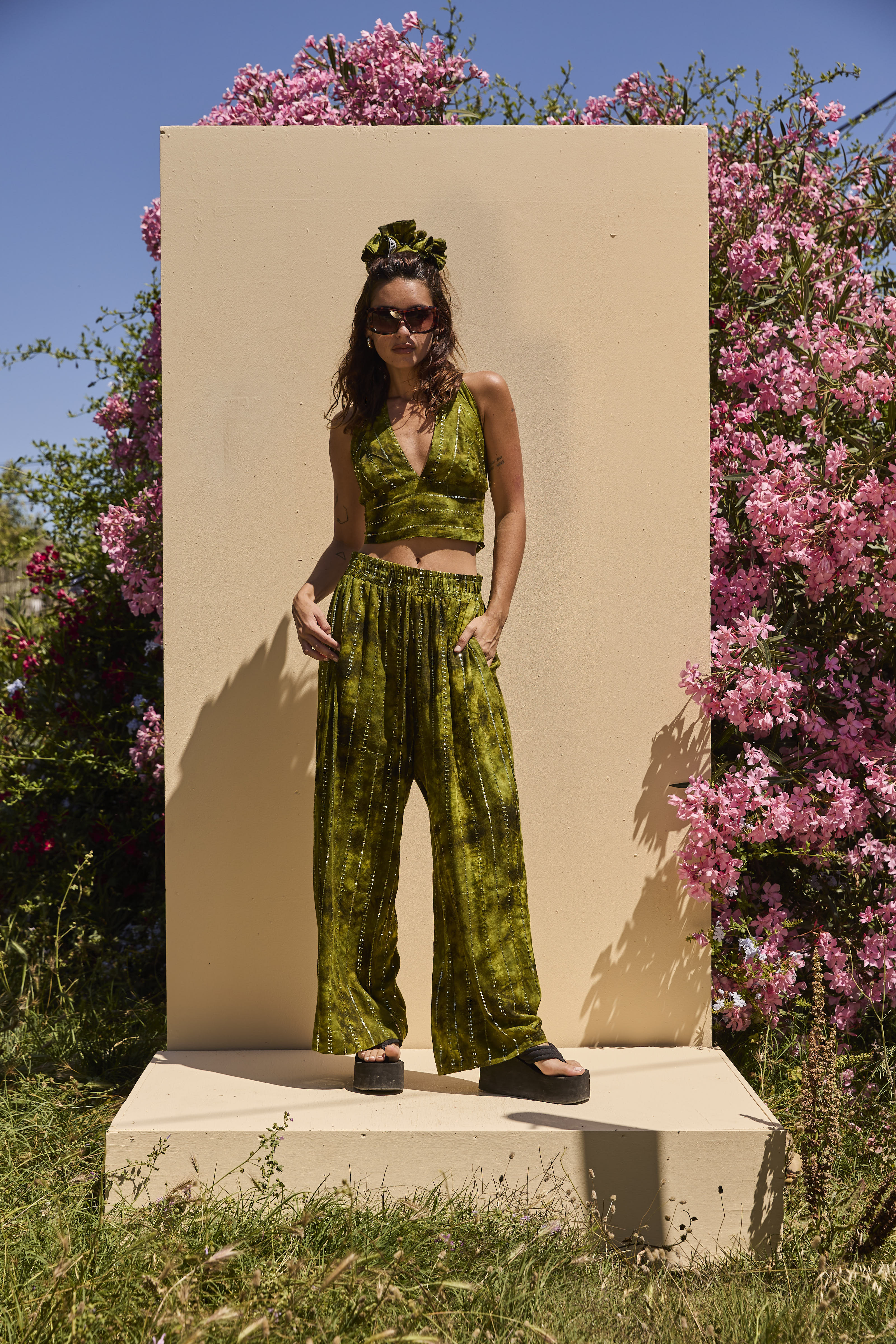 'Es Vedra' LOUNGE SET Trousers - Green - Image 14