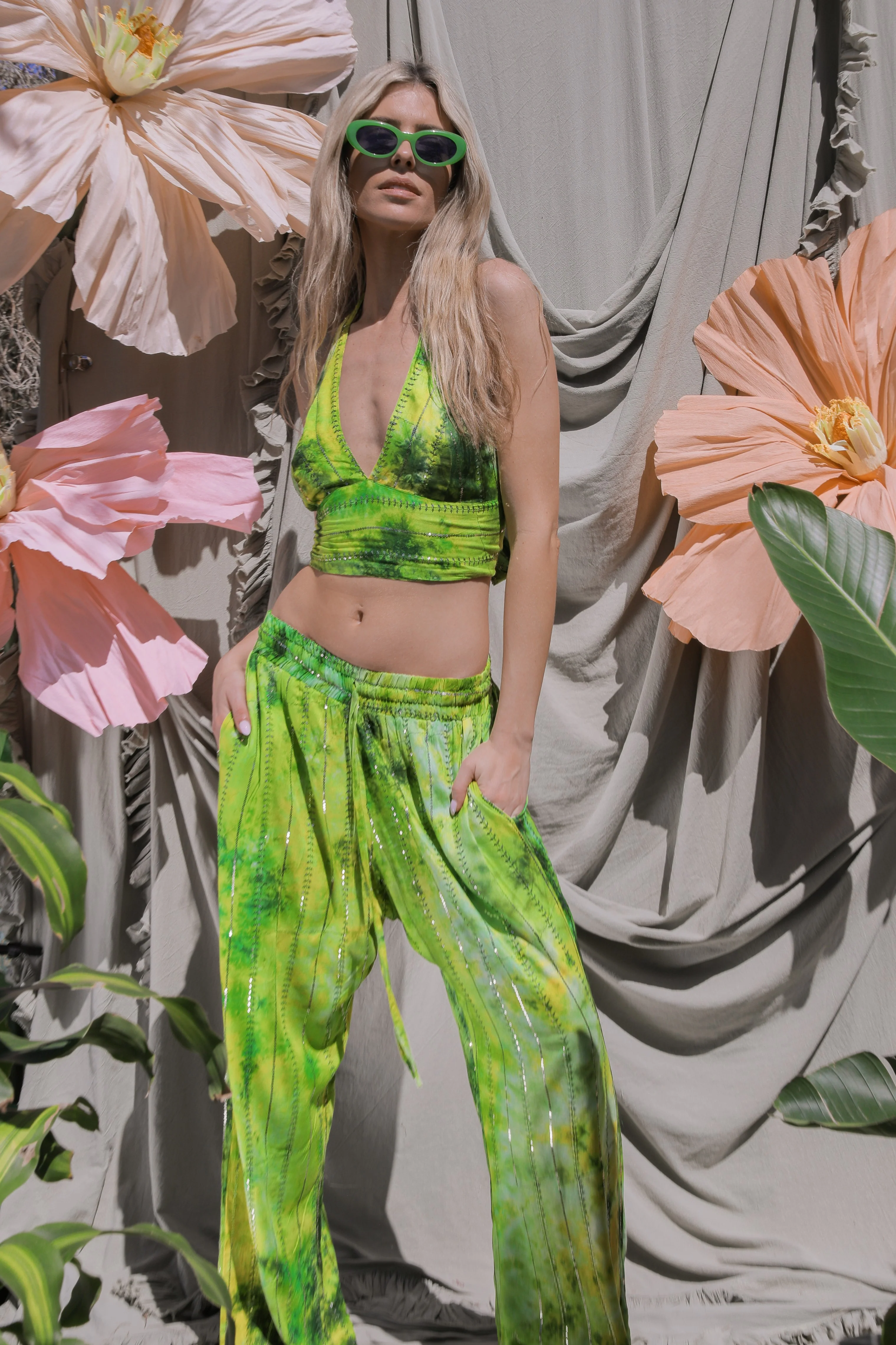'Eivissa' LOUNGE SET Crop Top - Fluro - Image 5