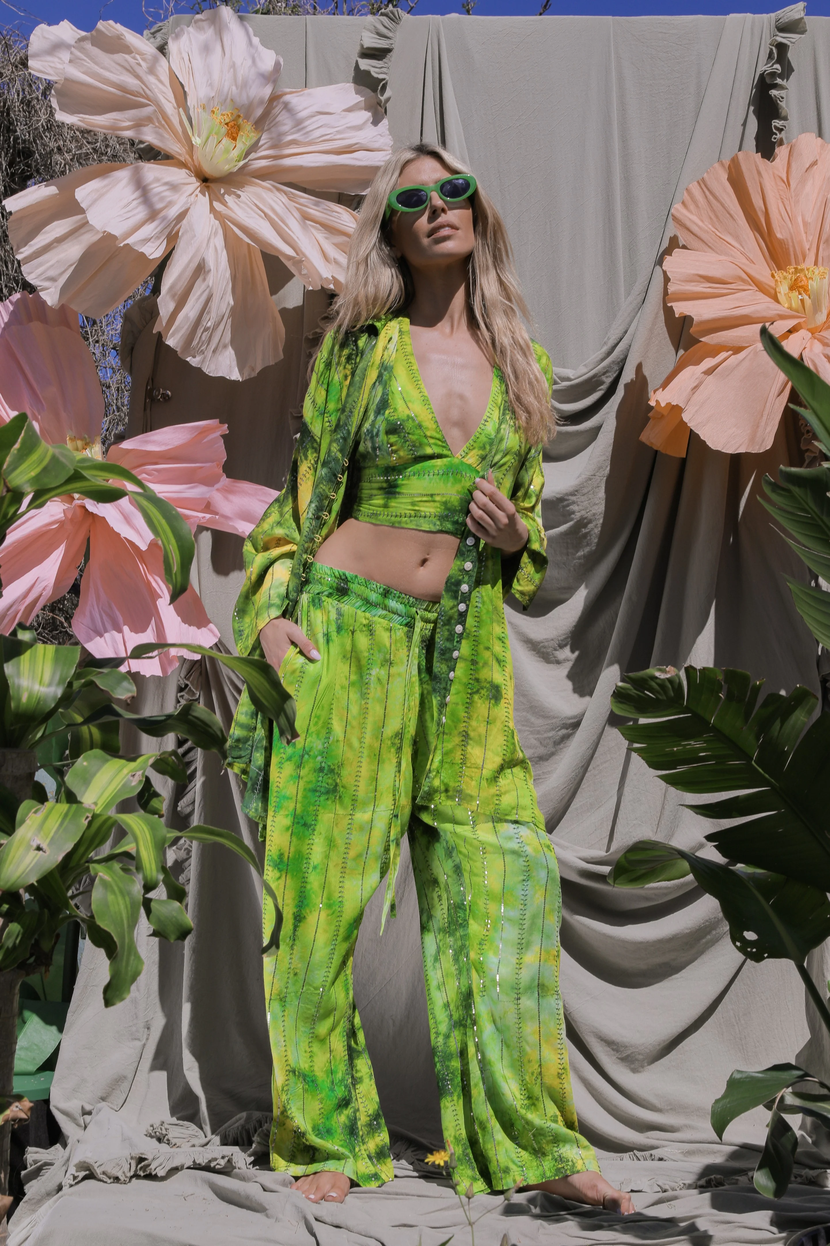 'Eivissa' LOUNGE SET Crop Top - Fluro - Image 10