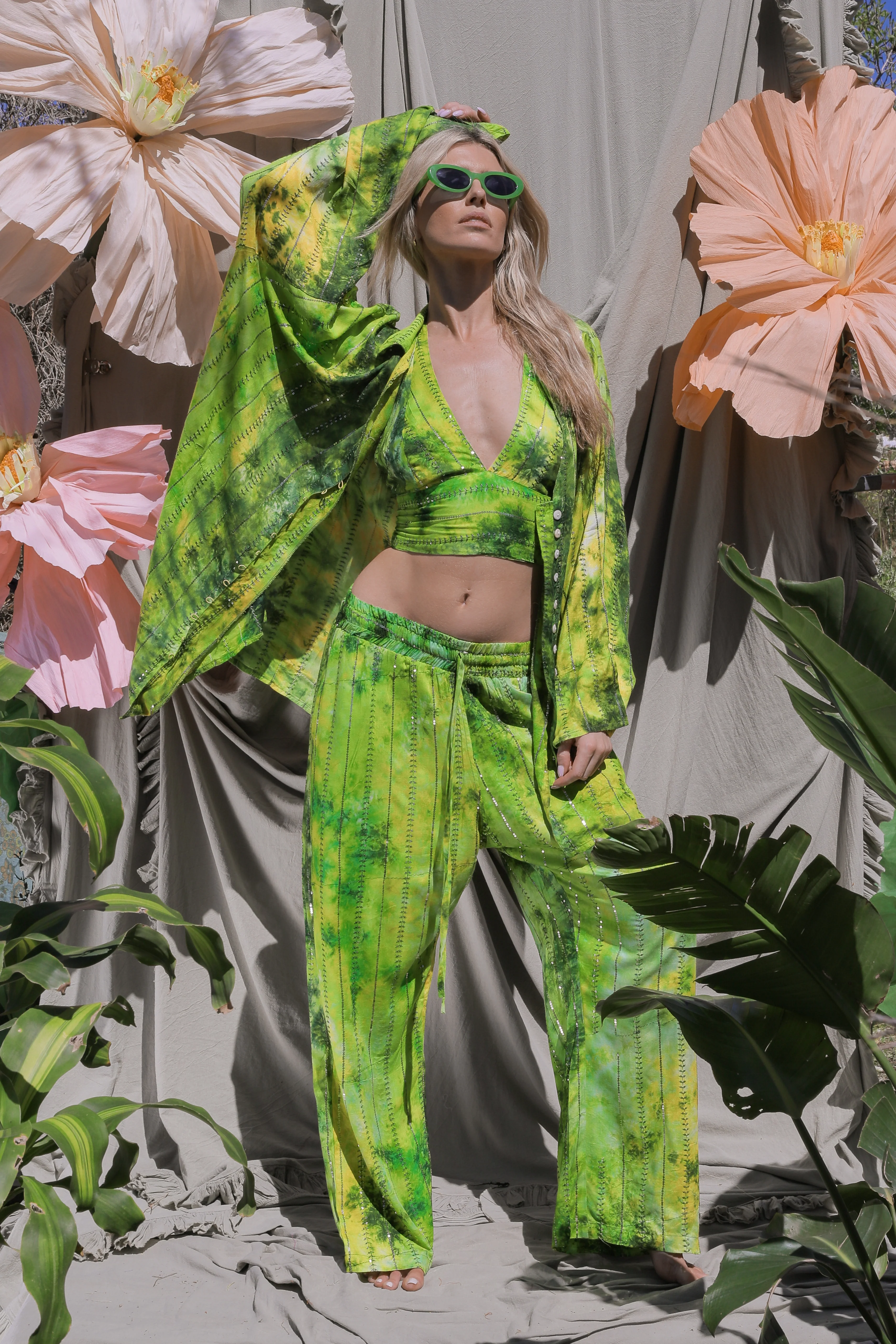 'Eivissa' LOUNGE SET Crop Top - Fluro - Image 11