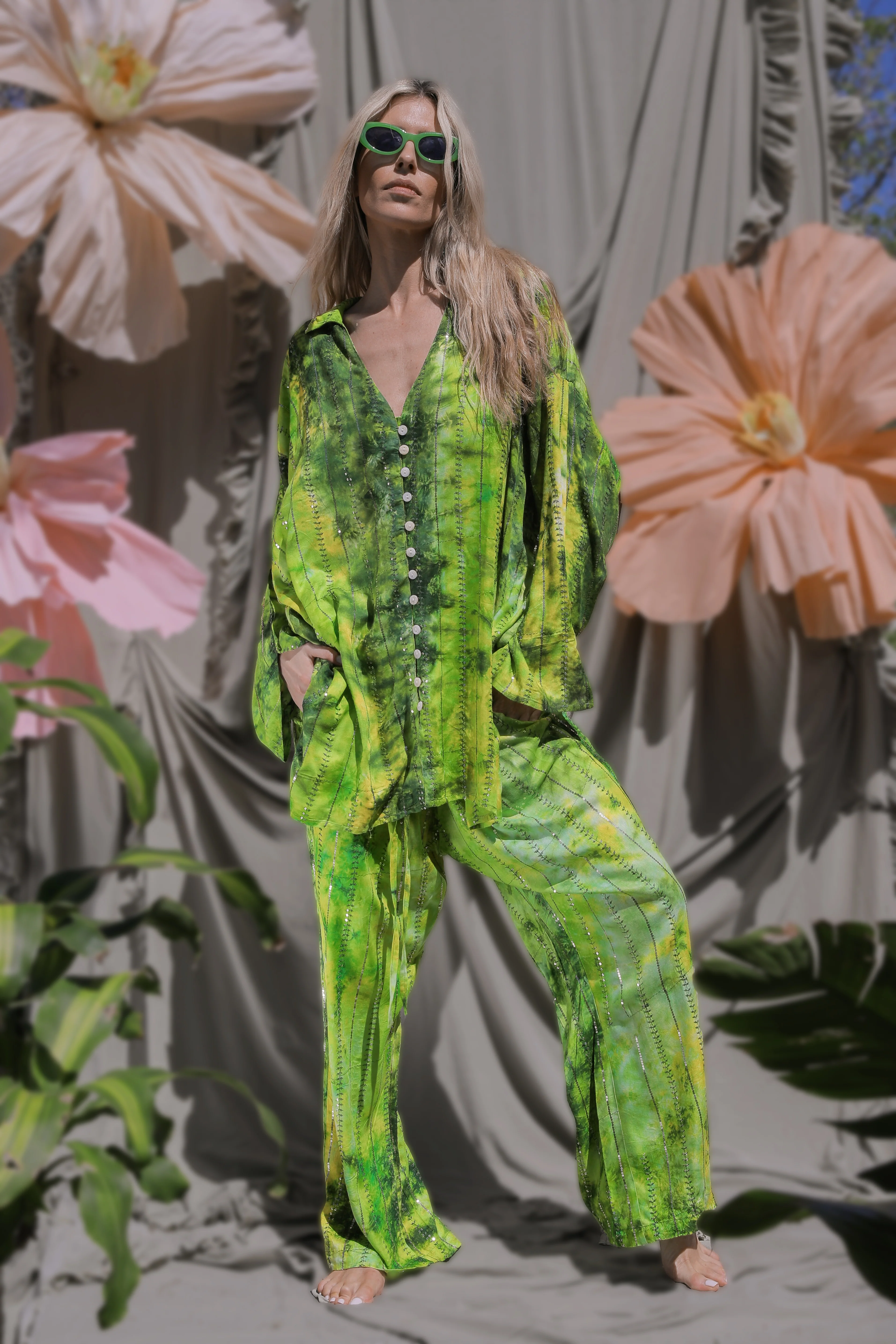 'Eivissa' LOUNGE SET Crop Top - Fluro - Image 8