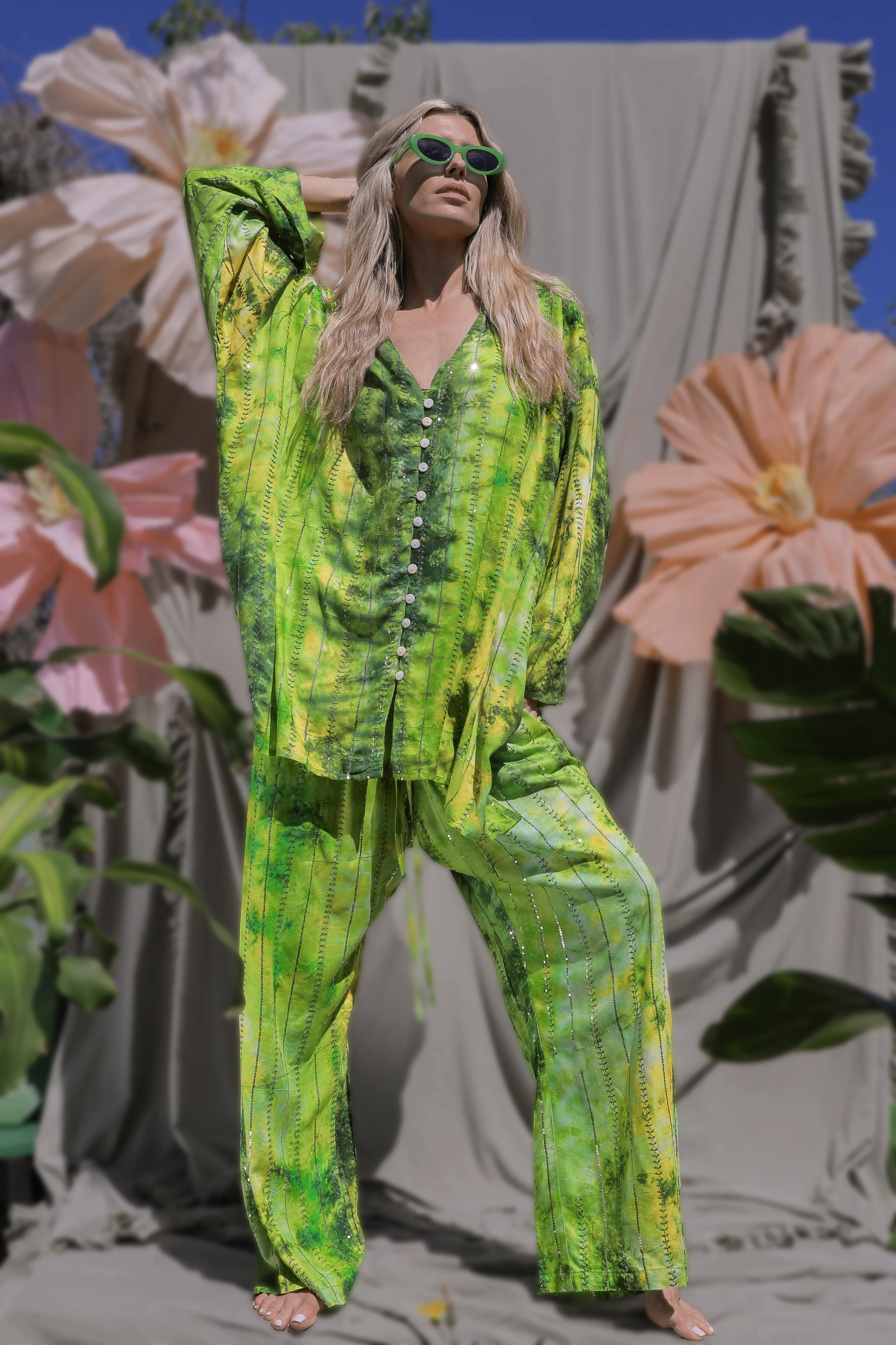 'Eivissa' LOUNGE SET Trousers - Fluro - Image 5