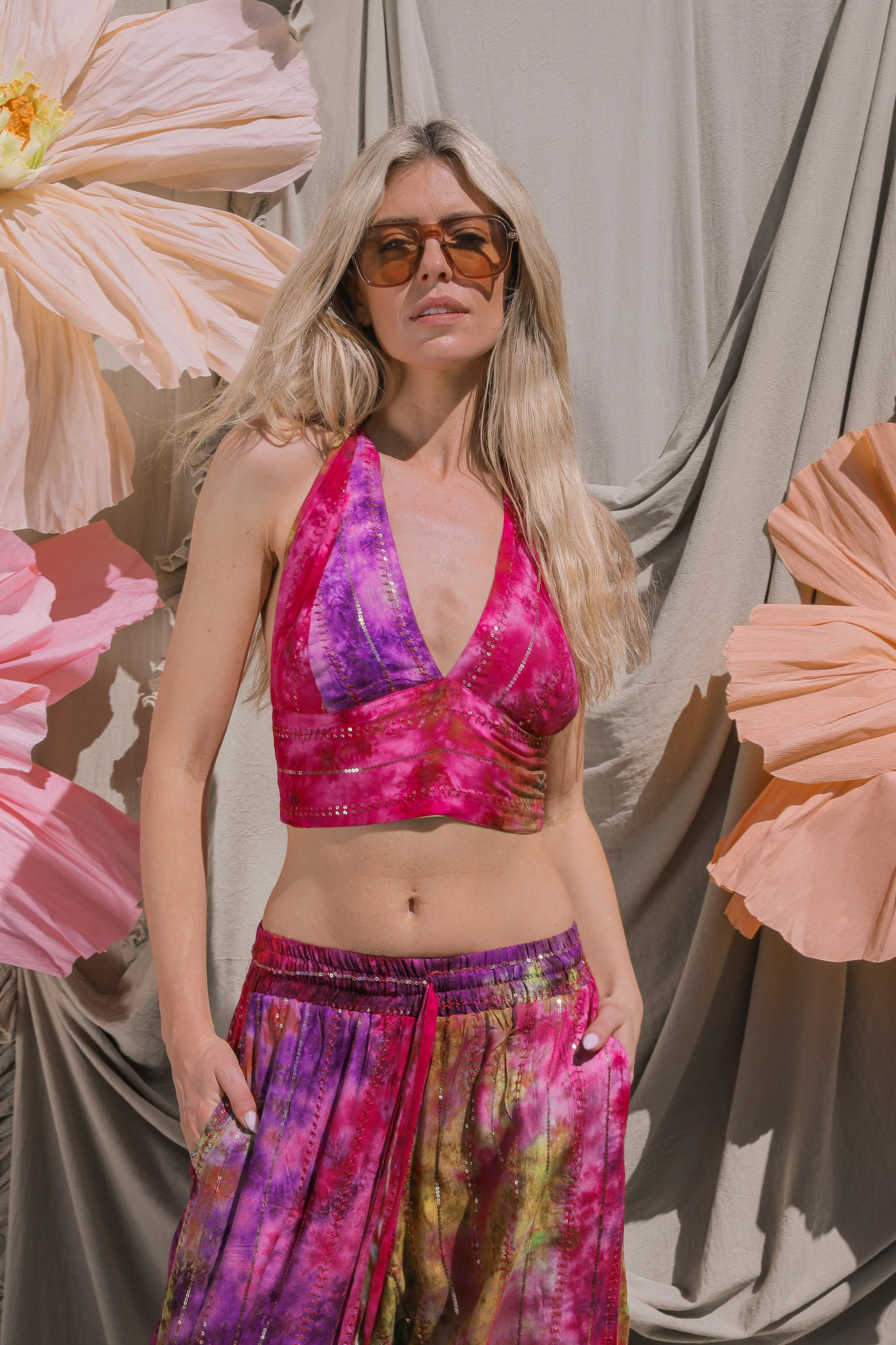 'Bora Bora' LOUNGE SET Trousers - Multi Tiedye - Image 4