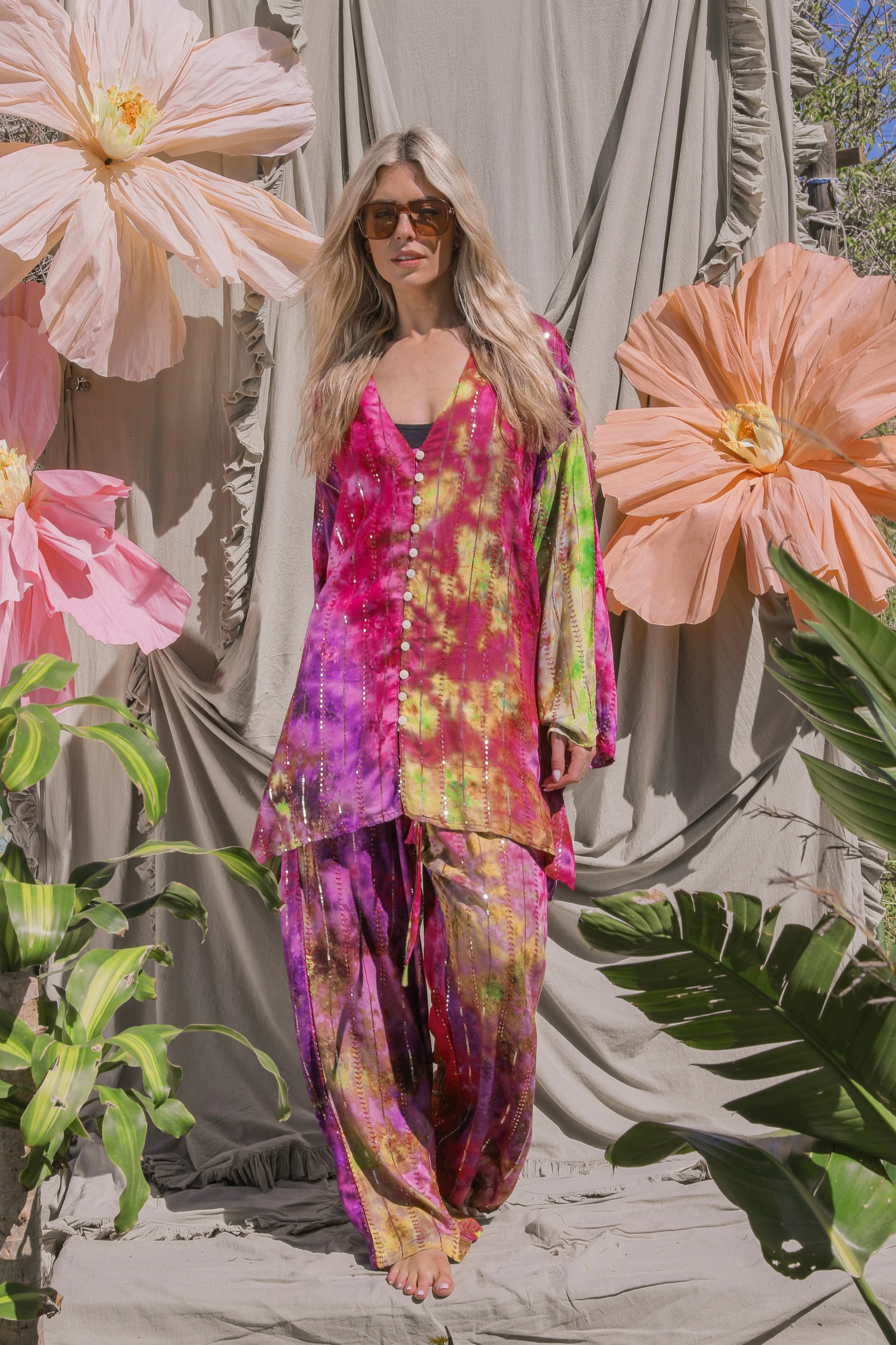 'Bora Bora' LOUNGE SET Shirt - Multi Tiedye - Image 5