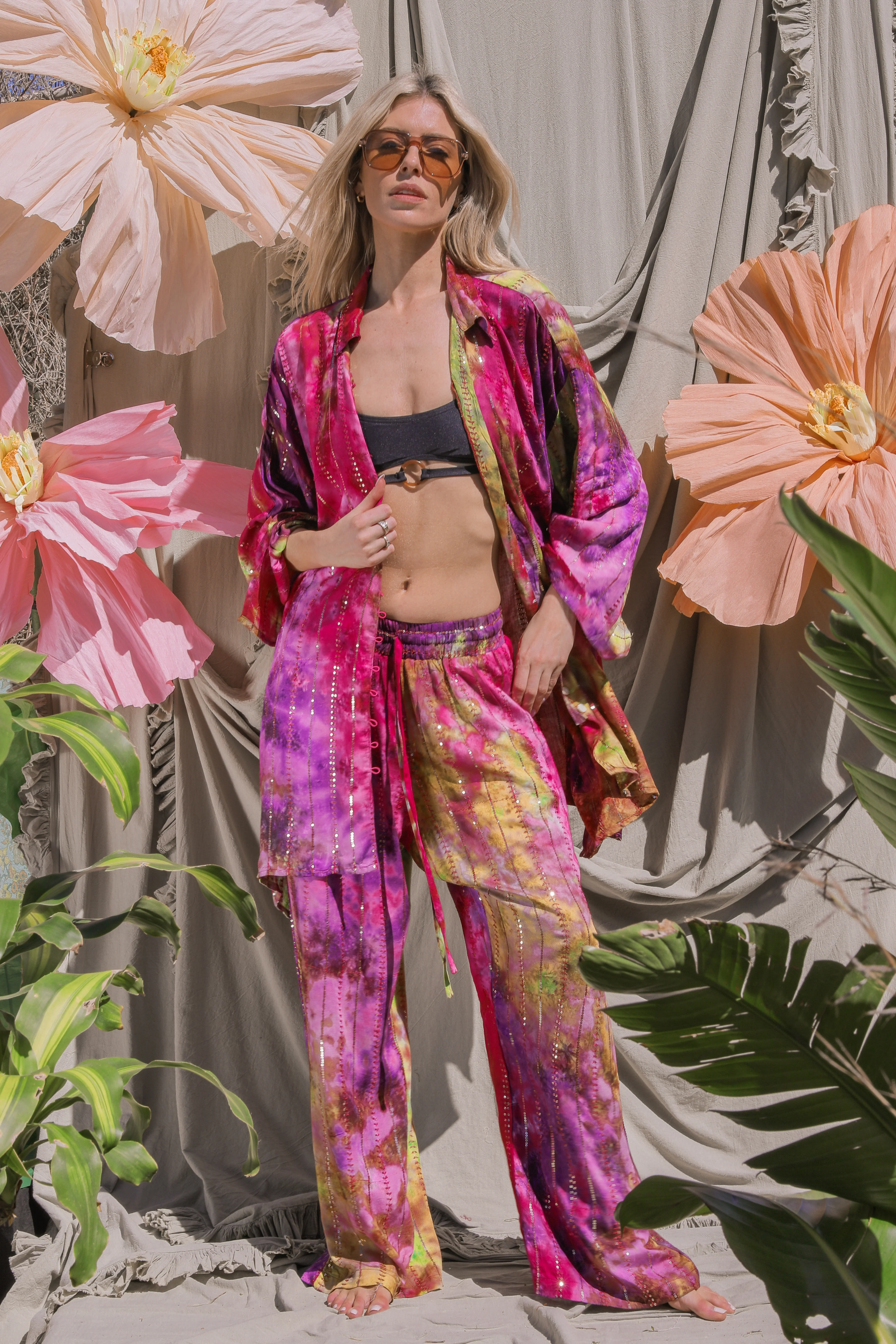 'Bora Bora' LOUNGE SET Shirt - Multi Tiedye - Image 3