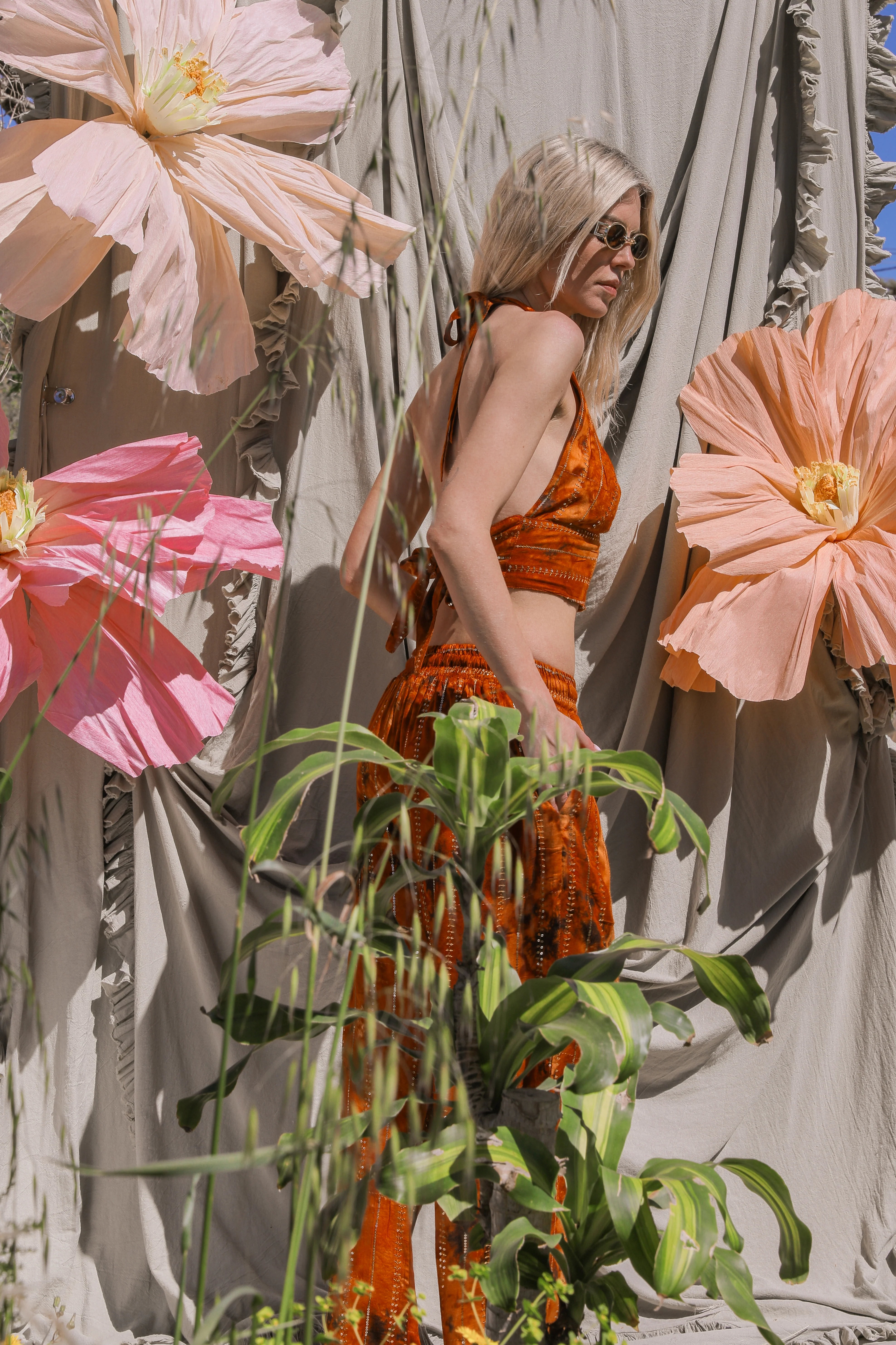 'Sunset Ashram' LOUNGE SET Crop Top - Burnt Orange - Image 6