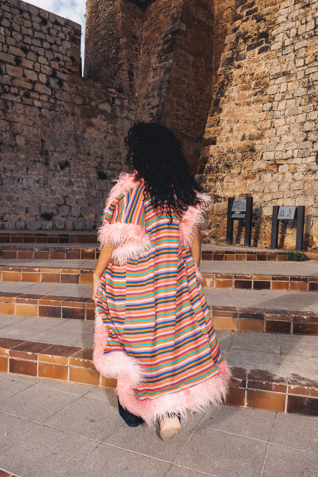 LUMI Rainbow knitted long Gilet - Image 4