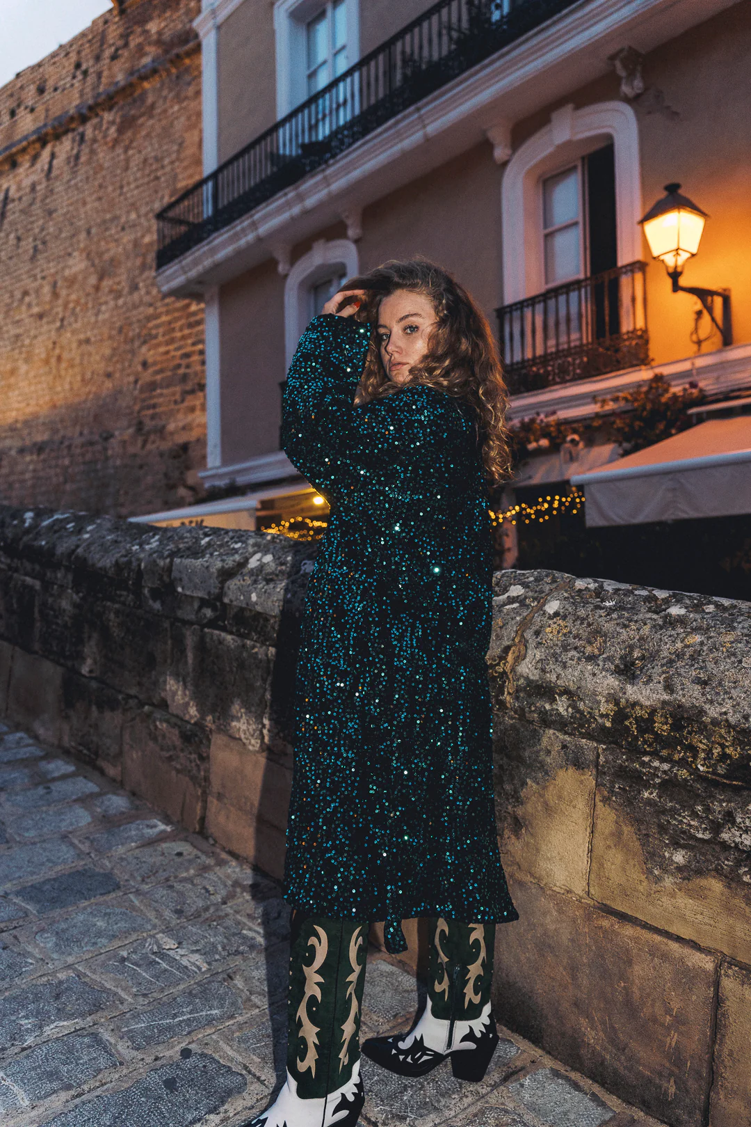 LUMINA Sequin Duster – Deep Teal - Image 4