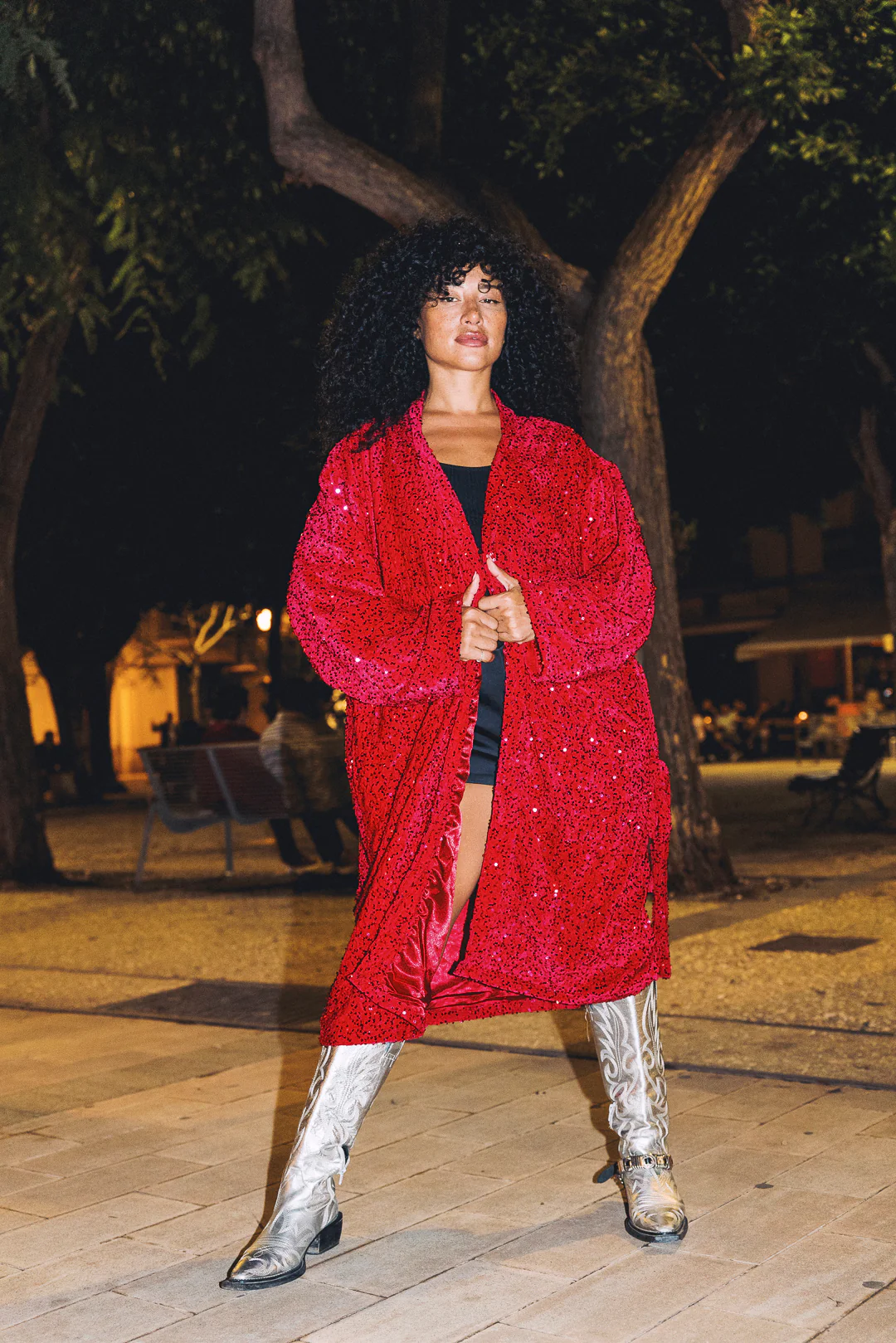 LUMINA Sequin Duster – Hot Pink - Image 3